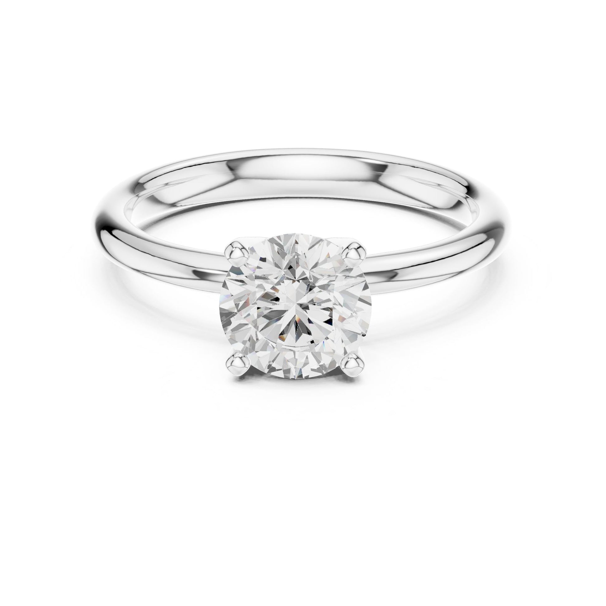 Round Lab Grown Diamond Solitaire Engagement Ring