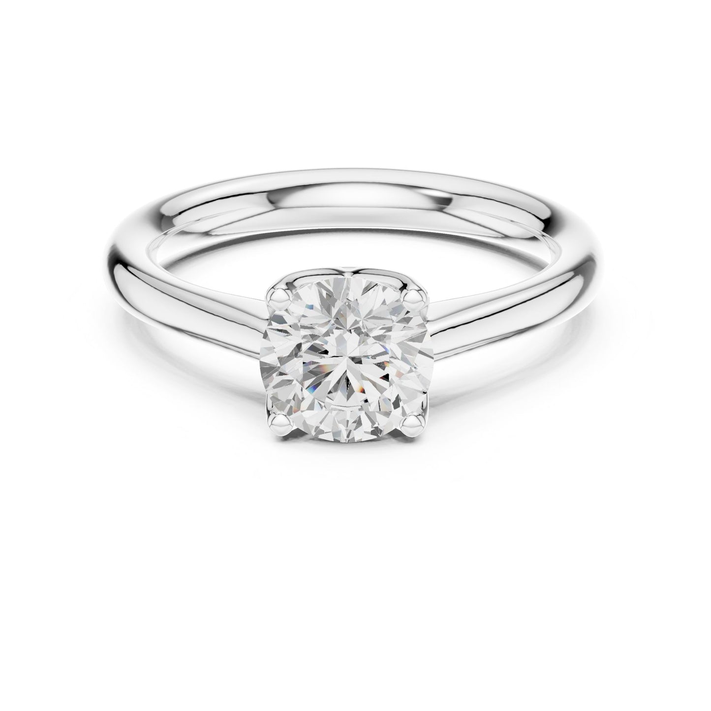 Round Lab Grown Diamond Solitaire Engagement Ring