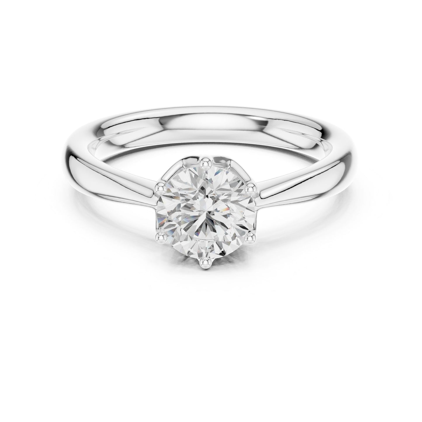Round Lab Grown Diamond Solitaire Engagement Ring
