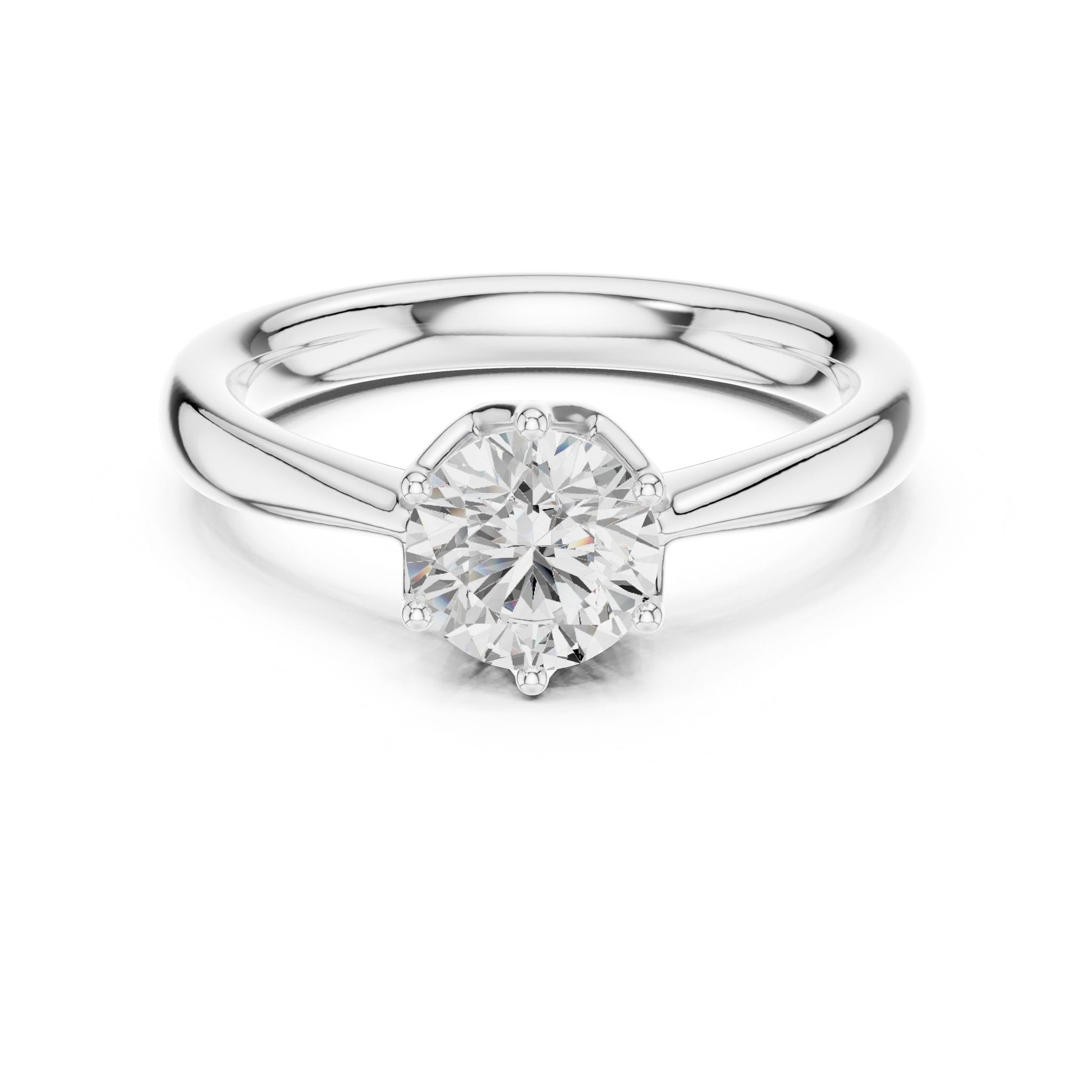 Round Lab Grown Diamond Solitaire Engagement Ring