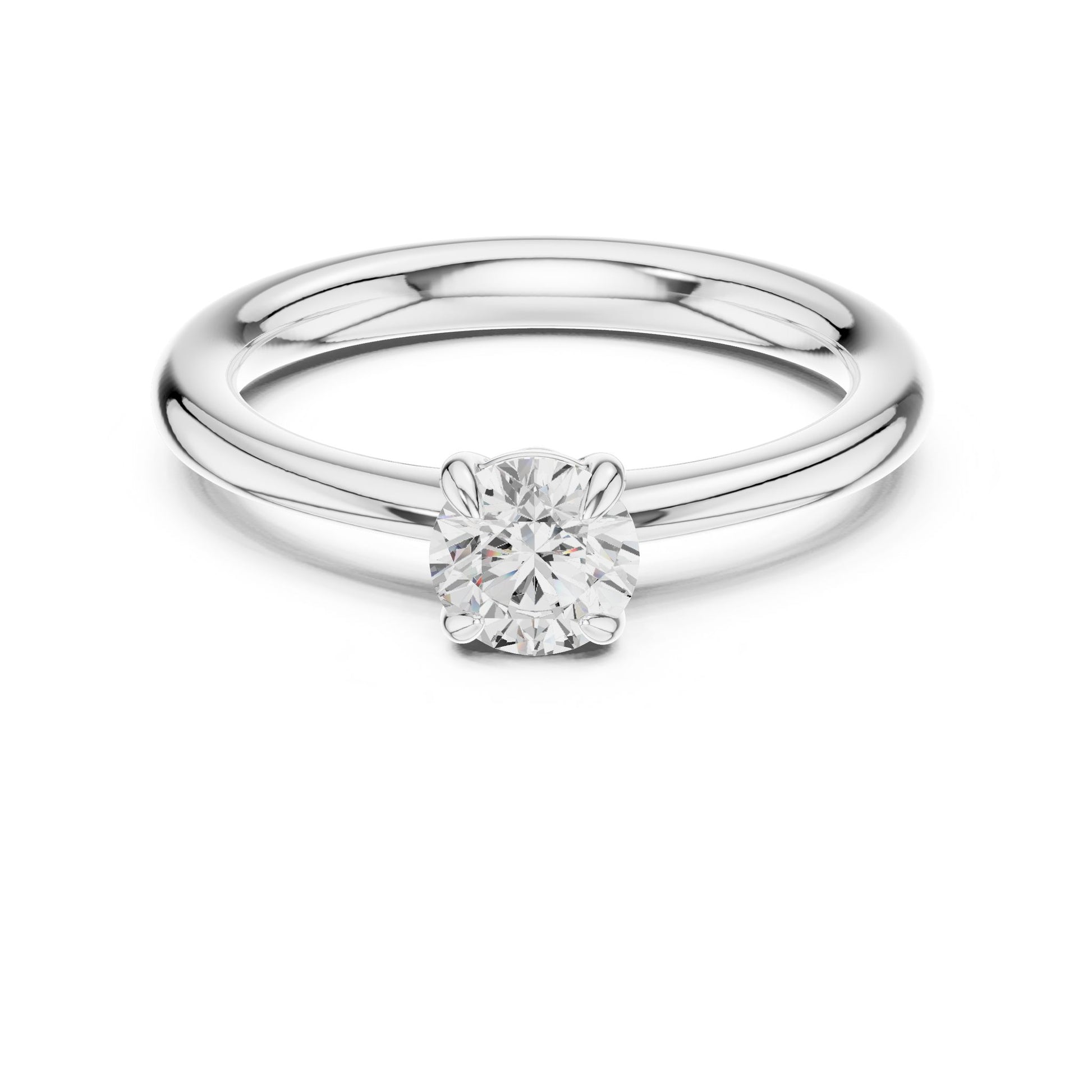 Round Lab Grown Diamond Solitaire Engagement Ring
