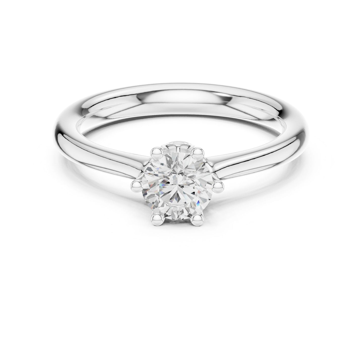 Round Lab Grown Diamond Solitaire Engagement Ring