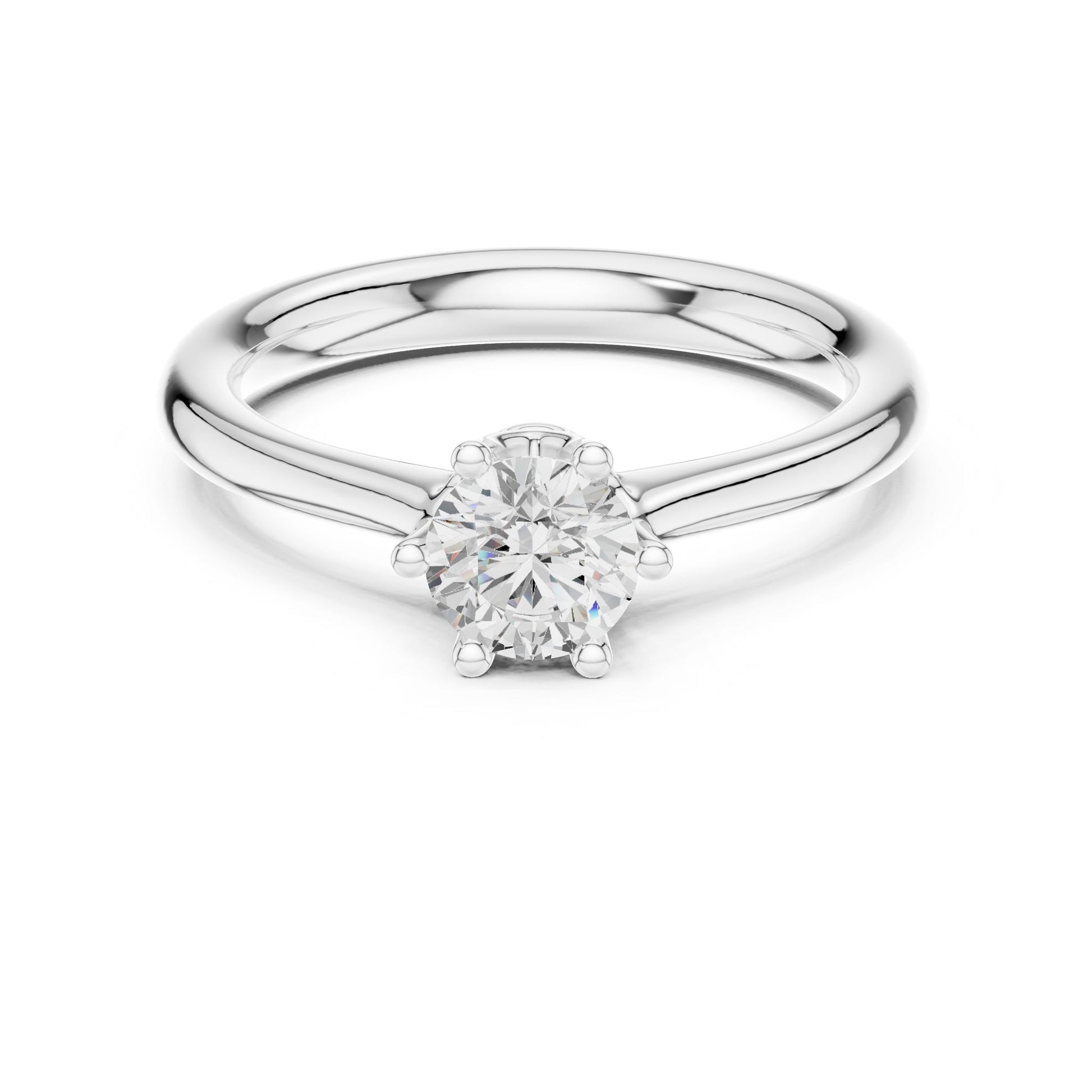 Round Lab Grown Diamond Solitaire Engagement Ring