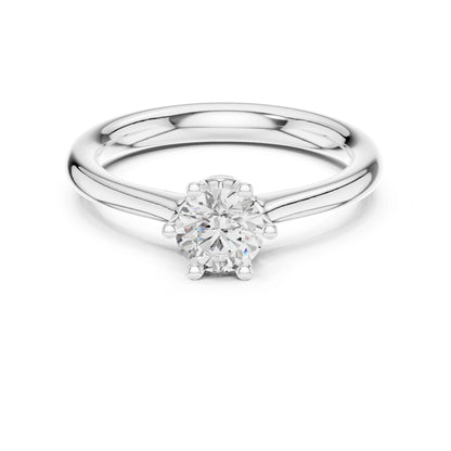 Round Lab Grown Diamond Solitaire Engagement Ring