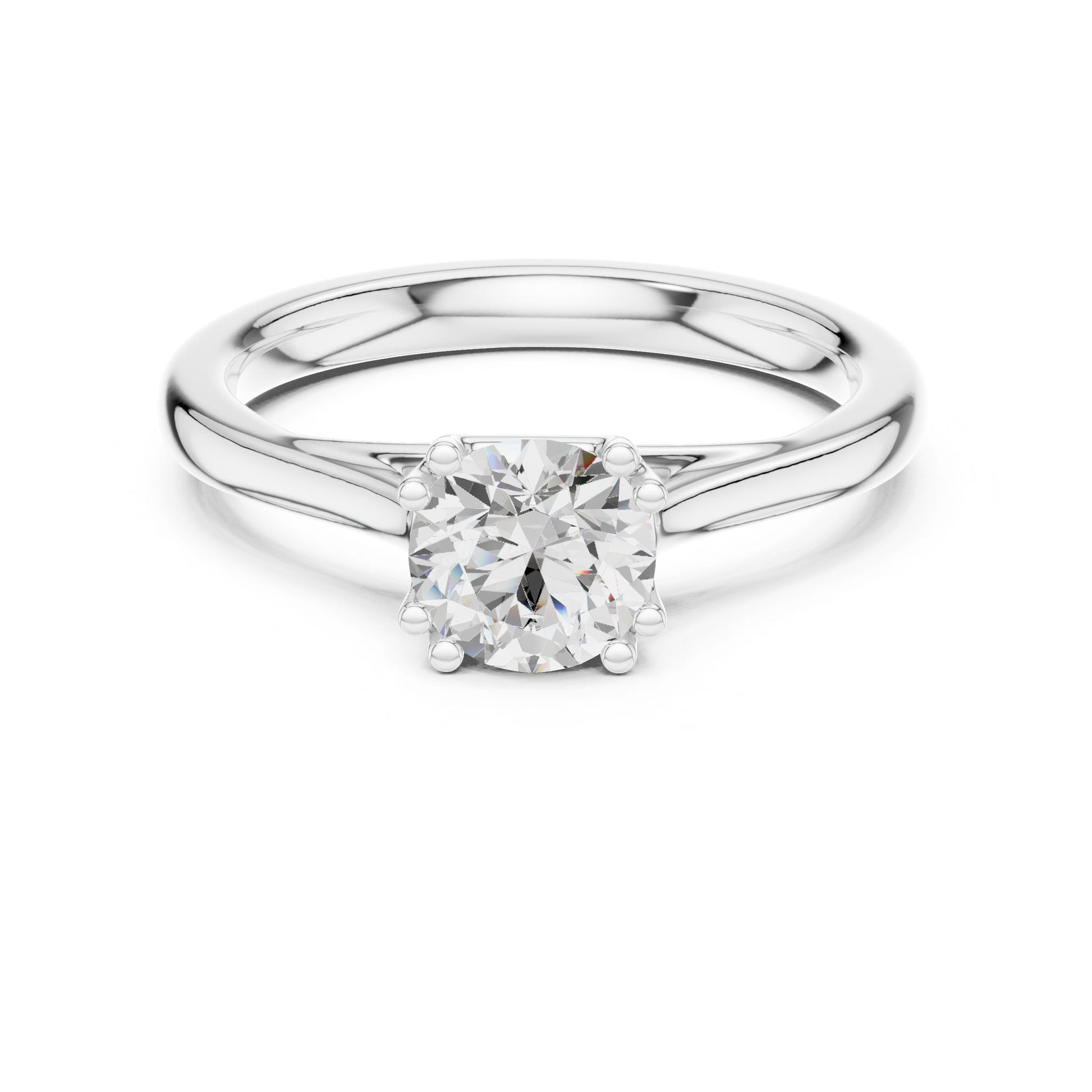 Round Lab Grown Diamond Solitaire Engagement Ring