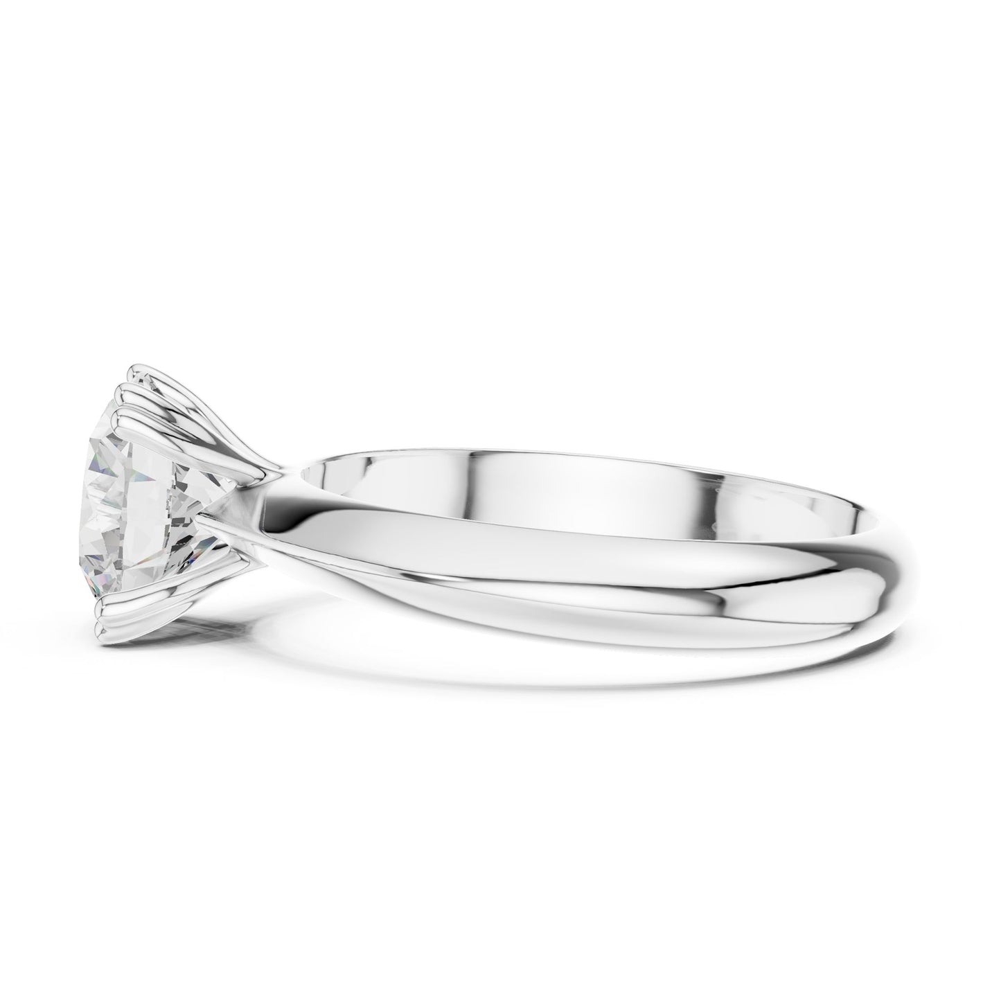 Round Lab Grown Diamond Solitaire Engagement Ring