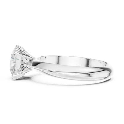 Round Lab Grown Diamond Solitaire Engagement Ring