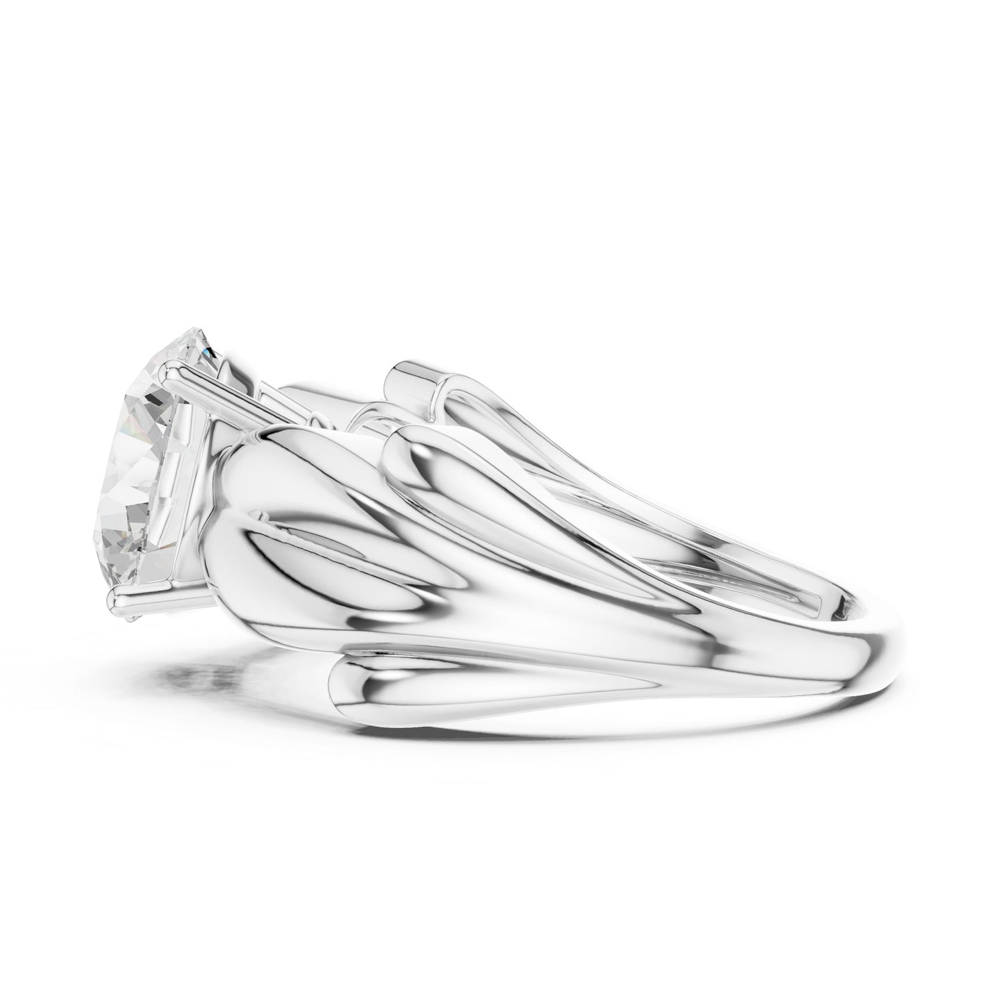 Round Lab Grown Diamond Solitaire Engagement Ring