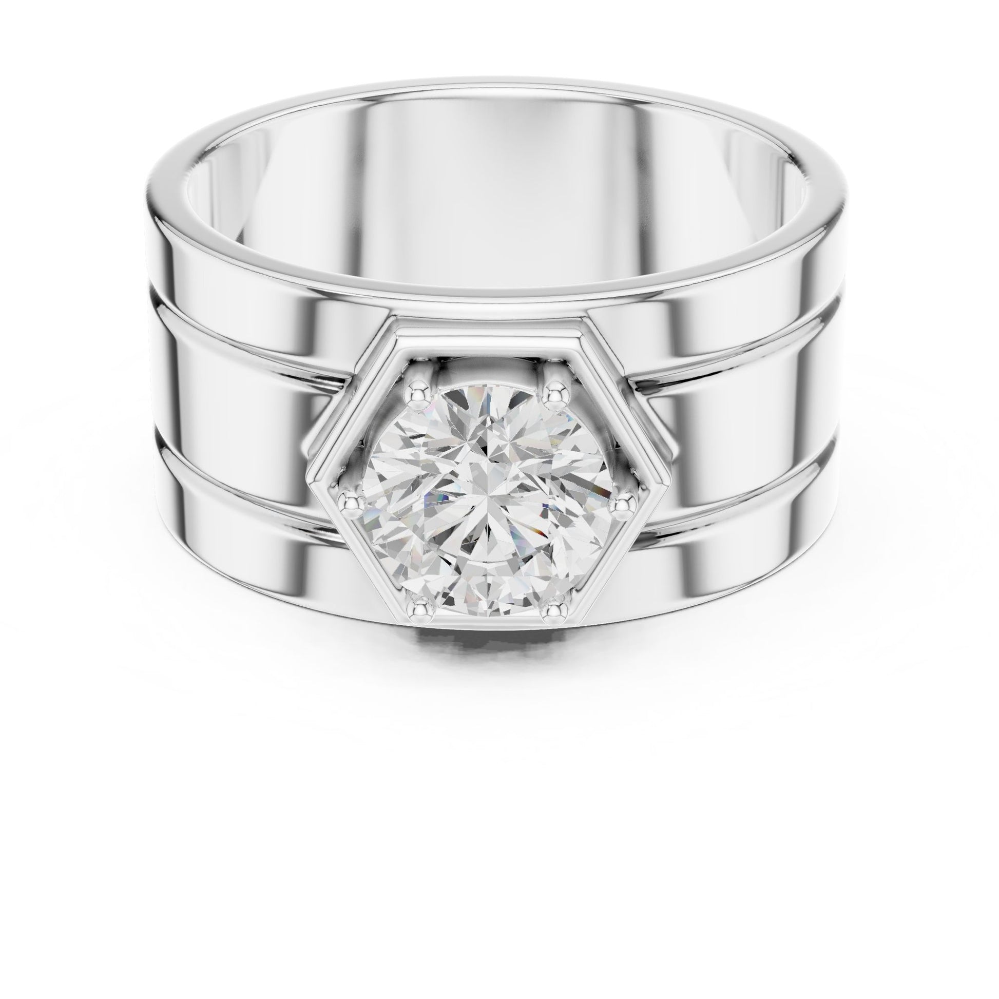 Men's Round Lab Grown Diamond Ring