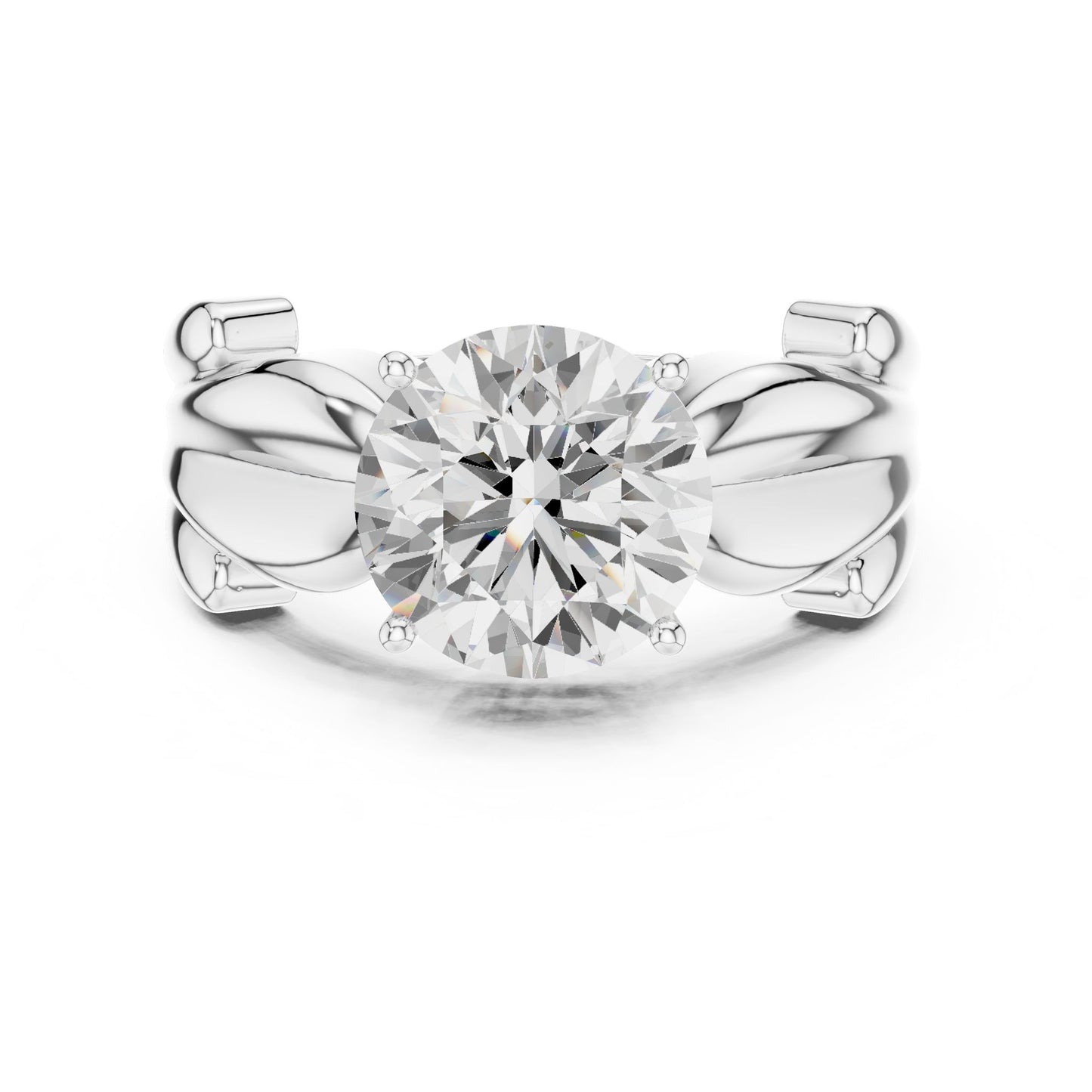 Round Lab Grown Diamond Solitaire Engagement Ring