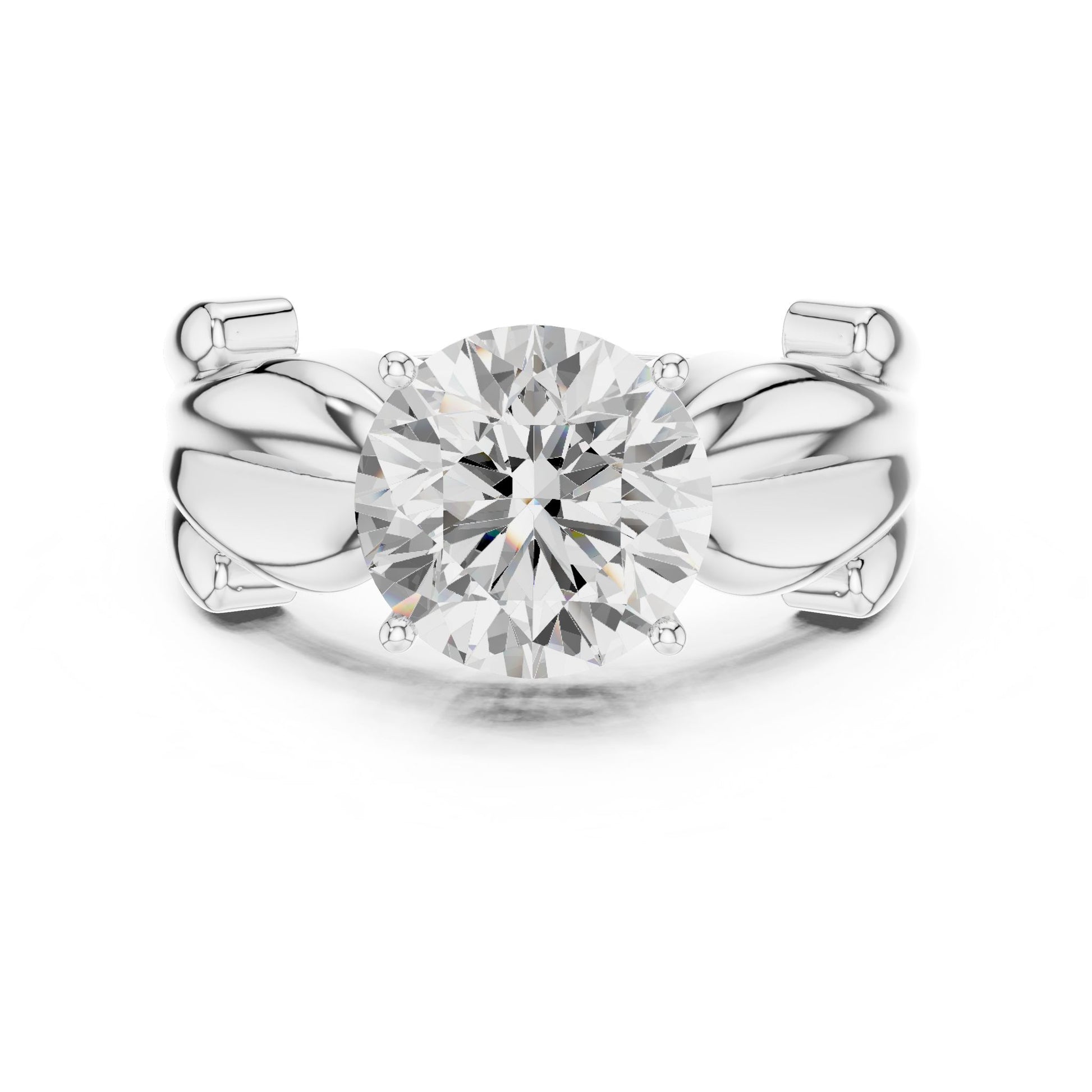 Round Lab Grown Diamond Solitaire Engagement Ring
