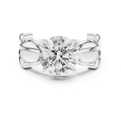 Round Lab Grown Diamond Solitaire Engagement Ring