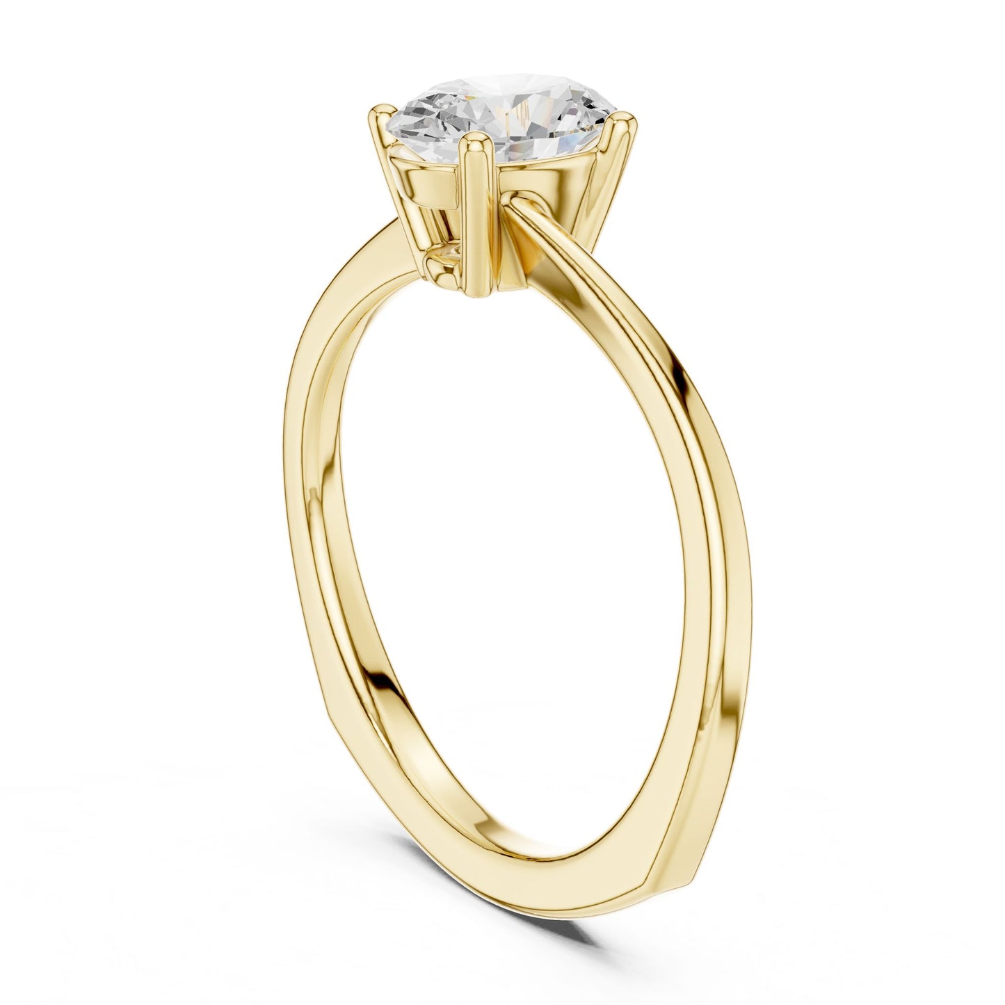 Round Lab Grown Diamond Solitaire Engagement Ring