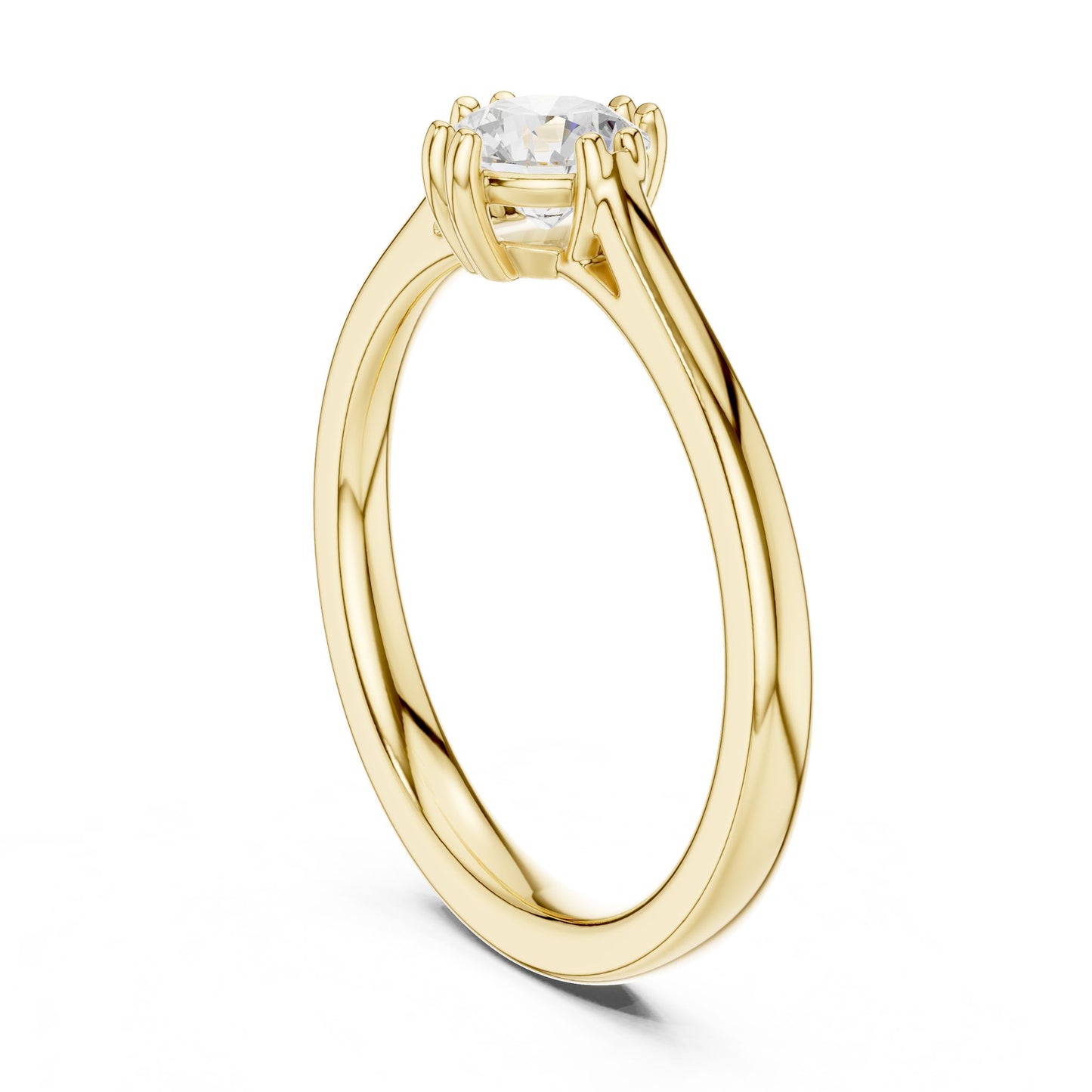 Round Lab Grown Diamond Solitaire Engagement Ring