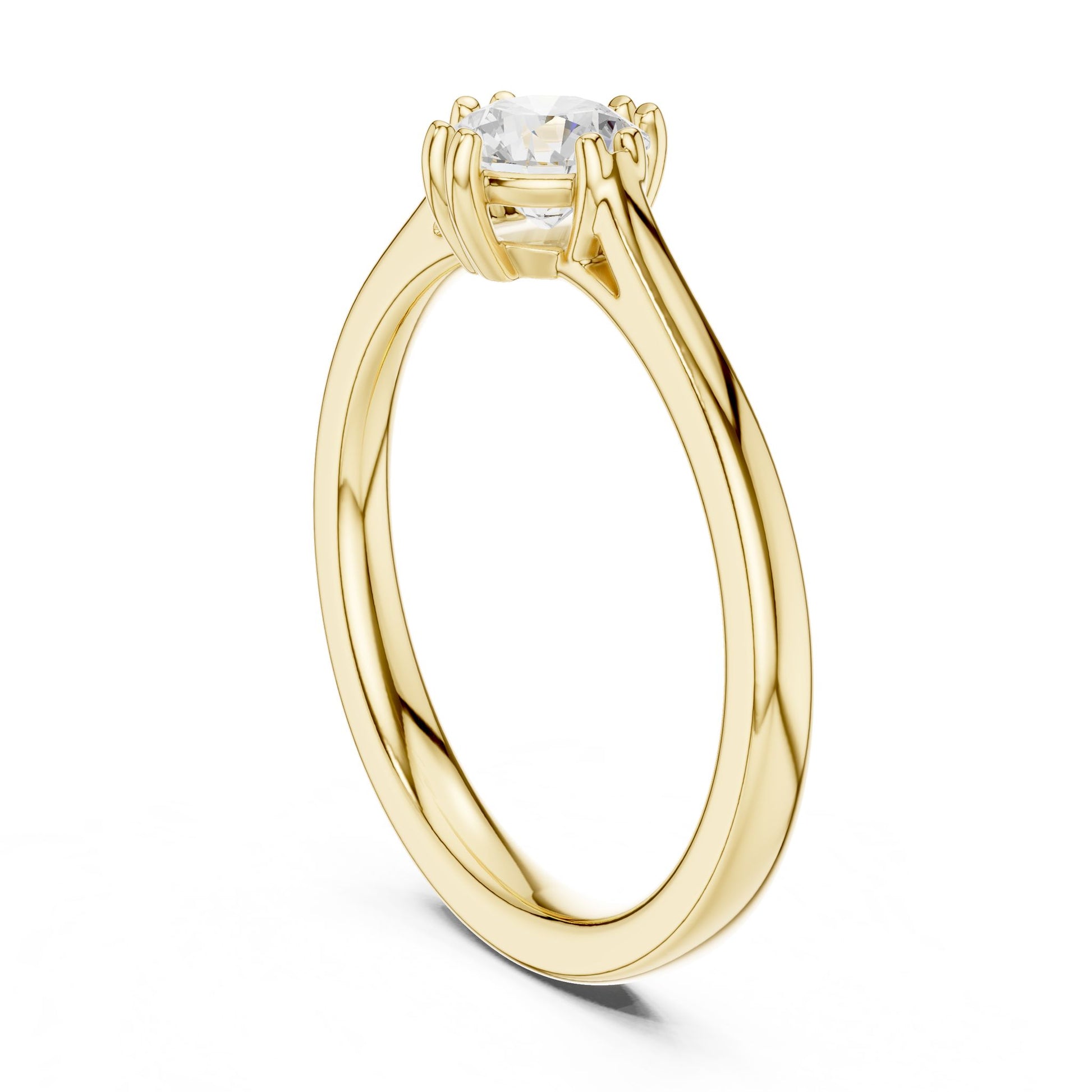 Round Lab Grown Diamond Solitaire Engagement Ring