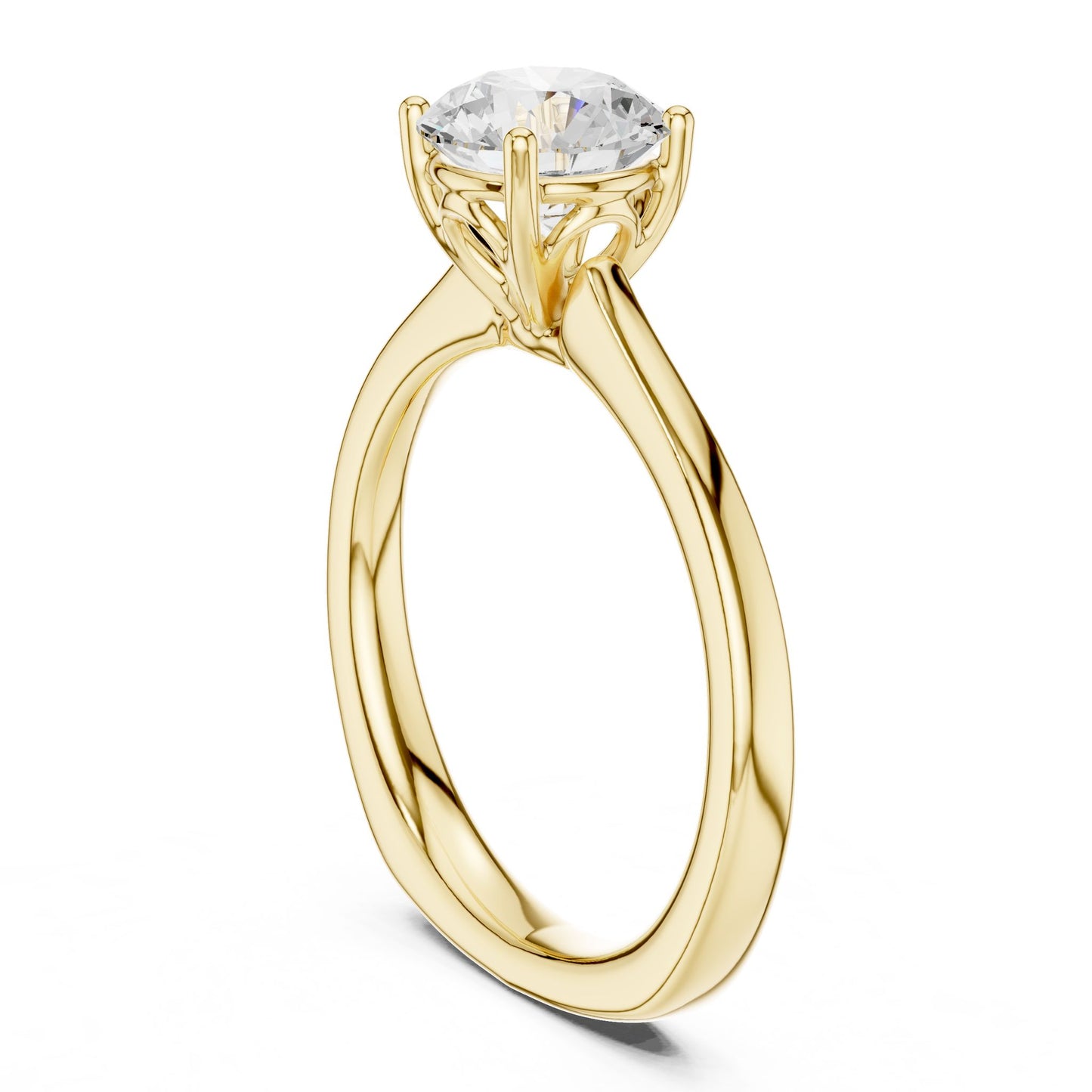 Round Lab Grown Diamond Solitaire Engagement Ring