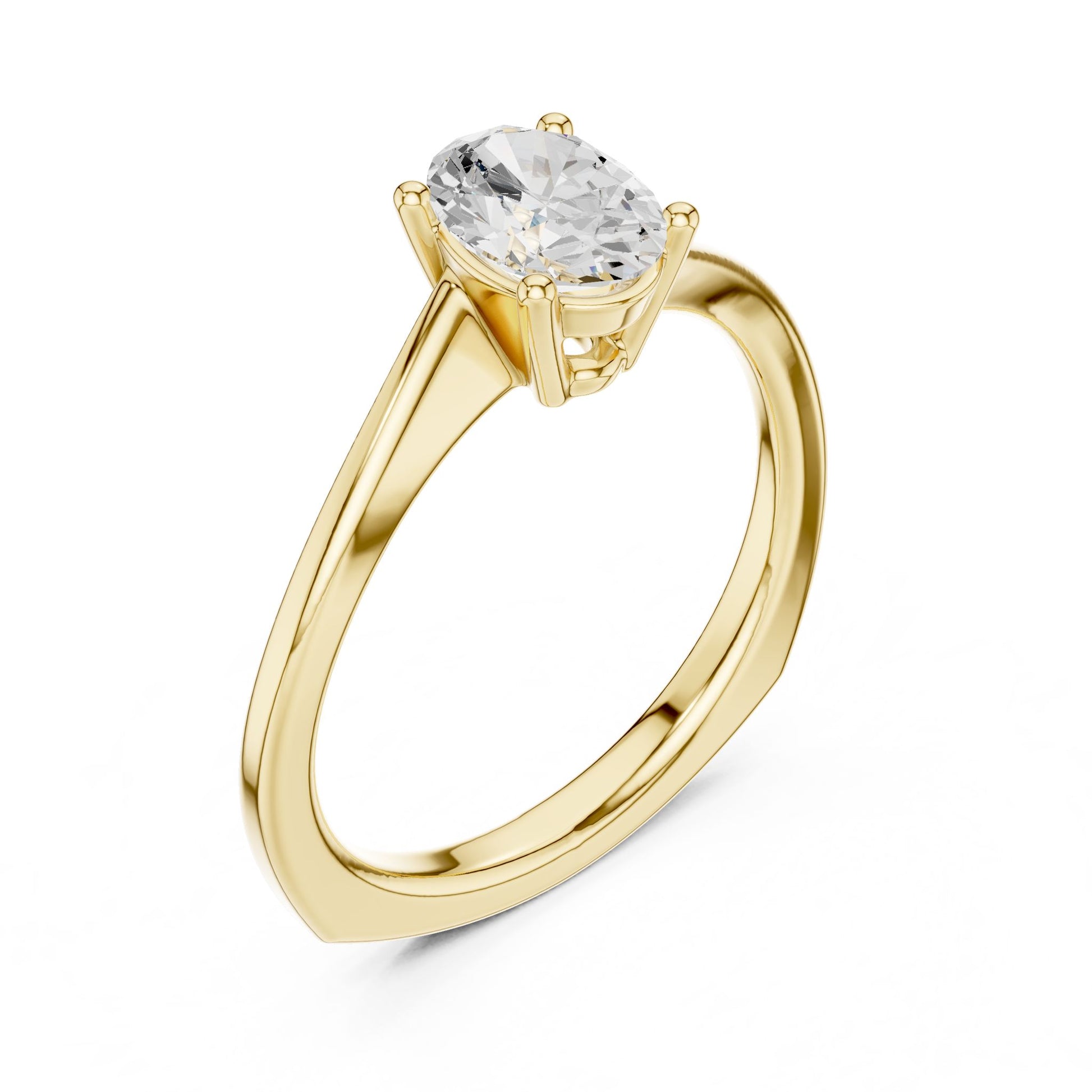 Round Lab Grown Diamond Solitaire Engagement Ring
