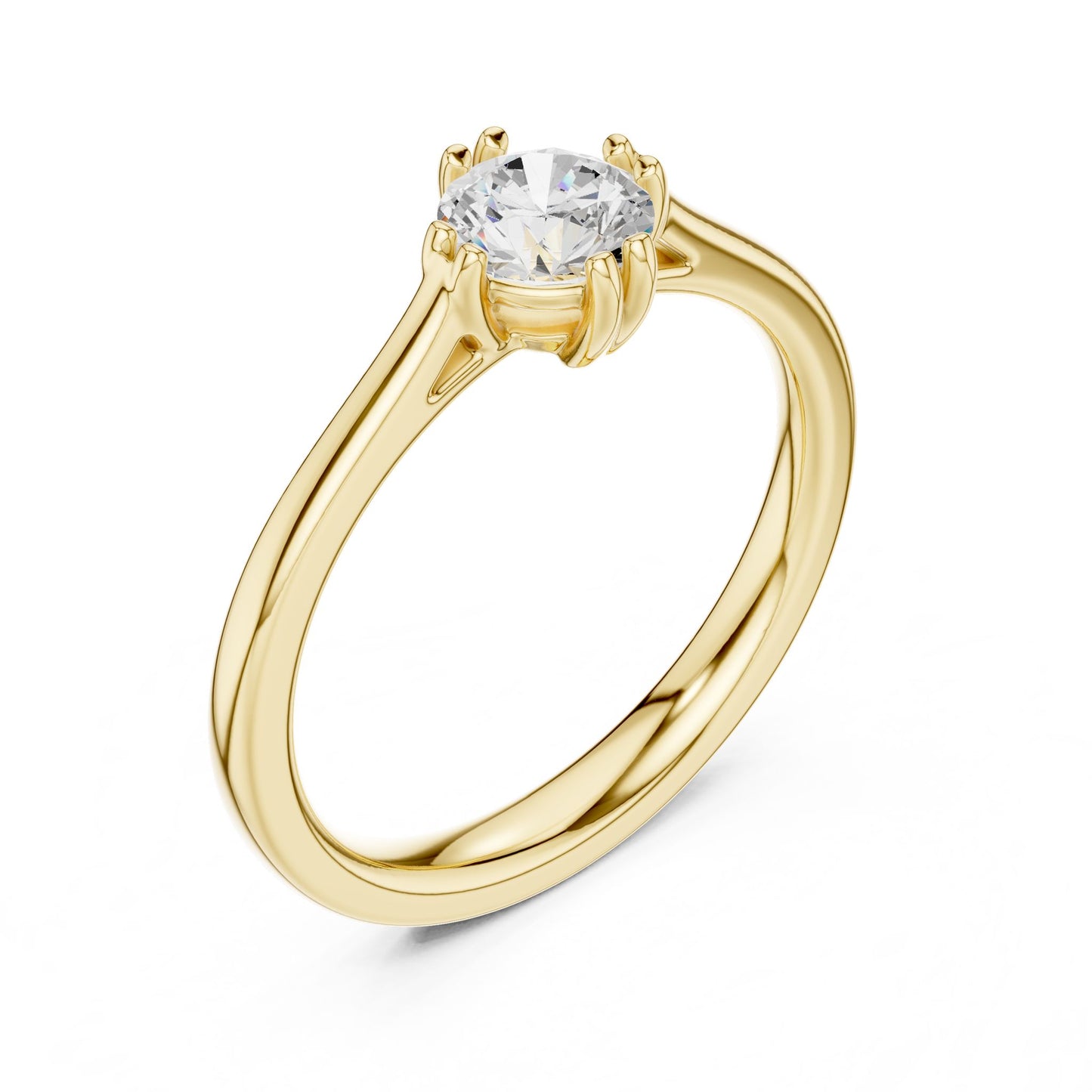 Round Lab Grown Diamond Solitaire Engagement Ring