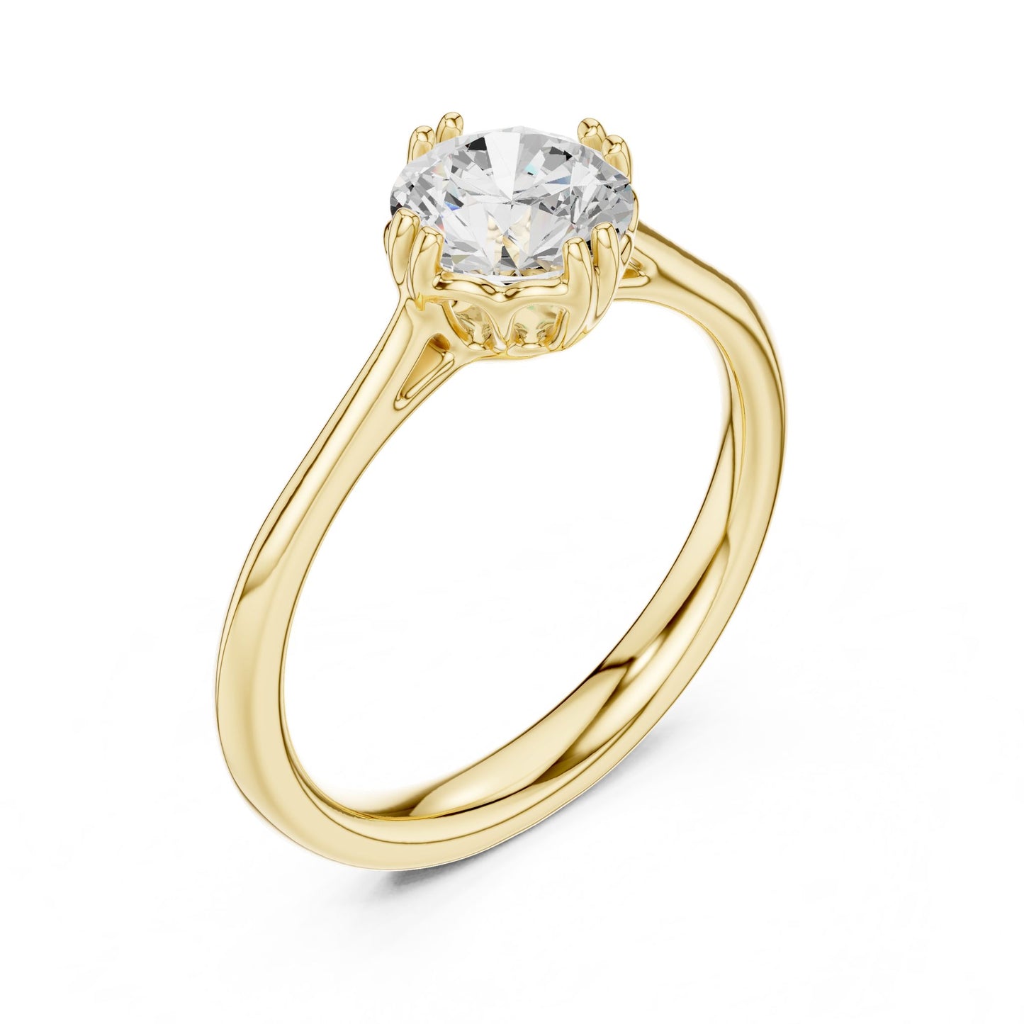 Round Lab Grown Diamond Solitaire Engagement Ring