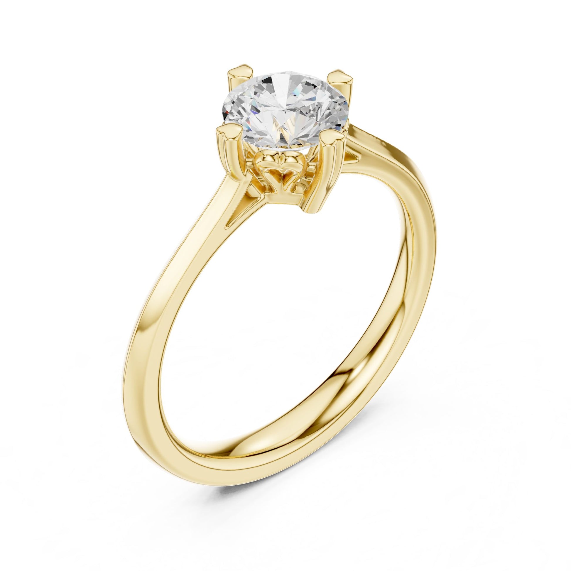 Round Lab Grown Diamond Solitaire Engagement Ring