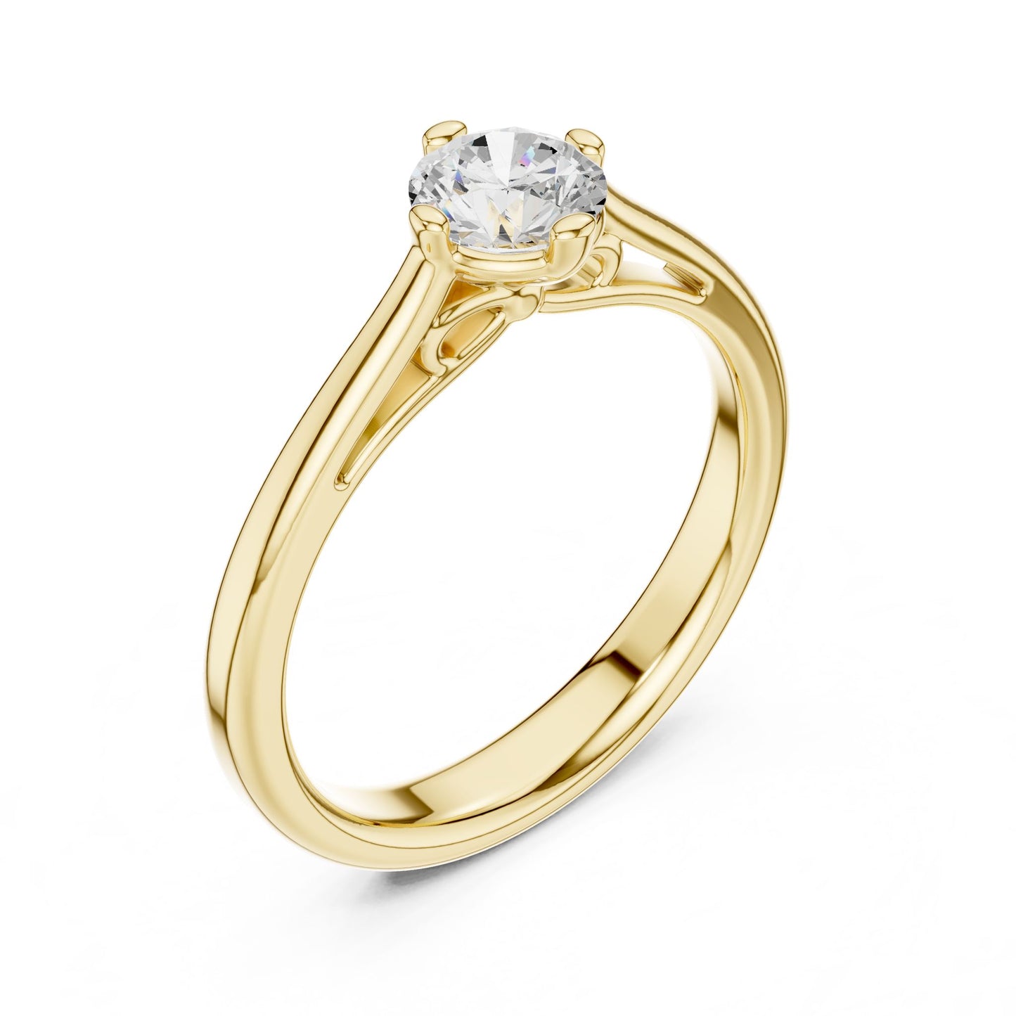 Round Lab Grown Diamond Solitaire Engagement Ring