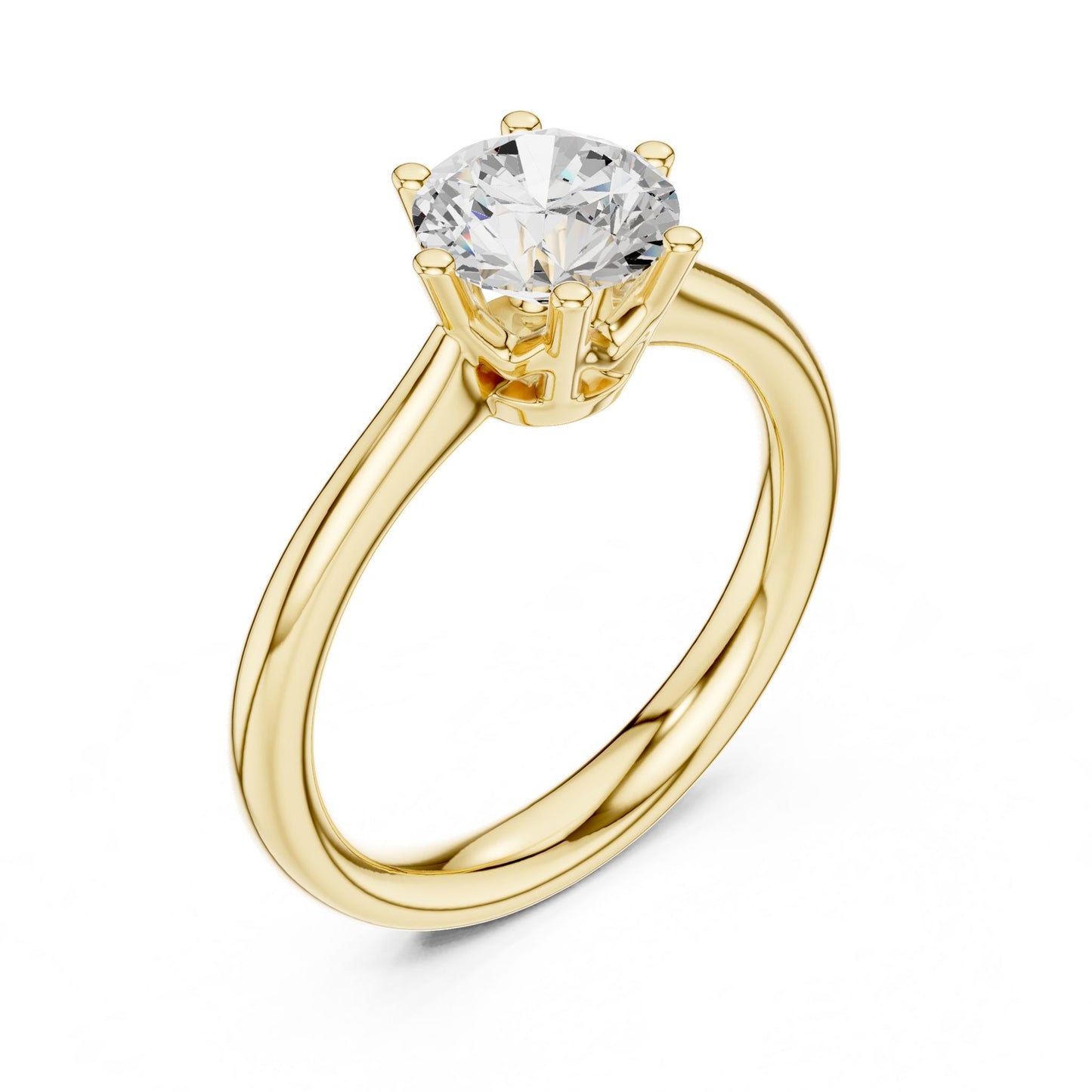 Round Lab Grown Diamond Solitaire Engagement Ring