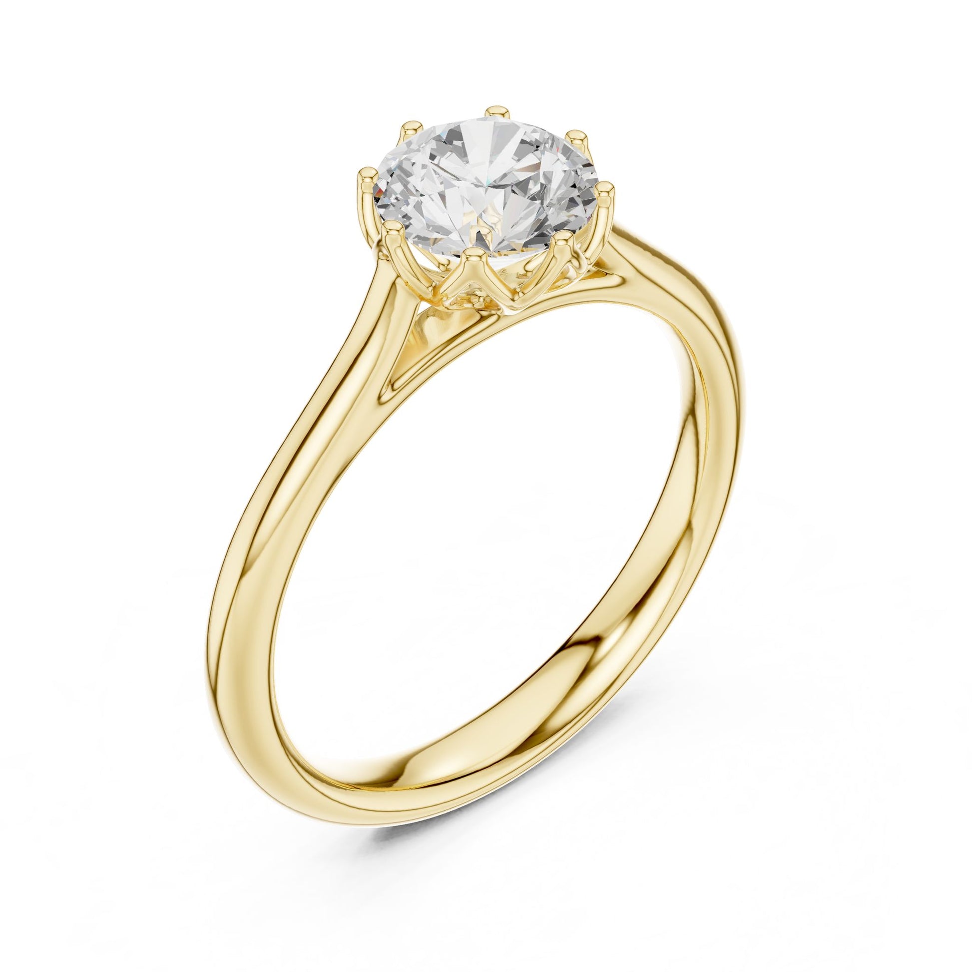Round Lab Grown Diamond Solitaire Engagement Ring