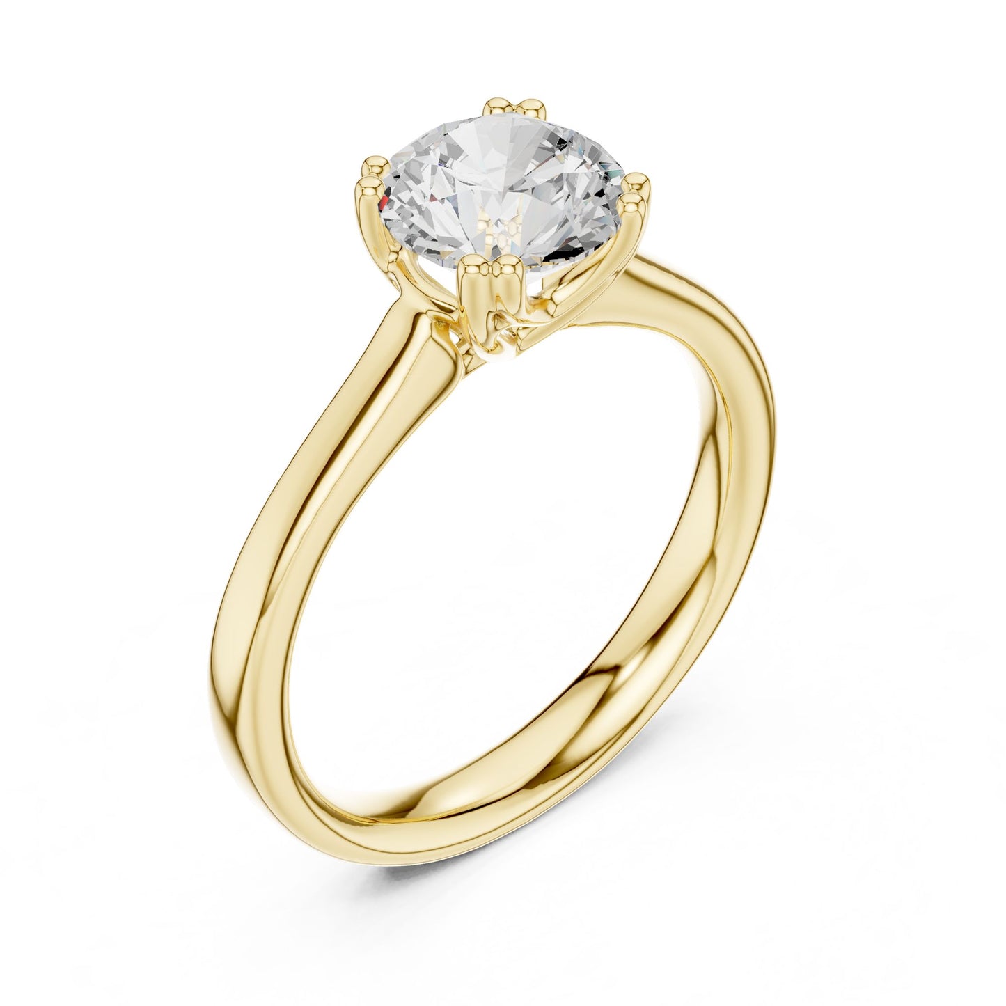 Round Lab Grown Diamond Solitaire Engagement Ring