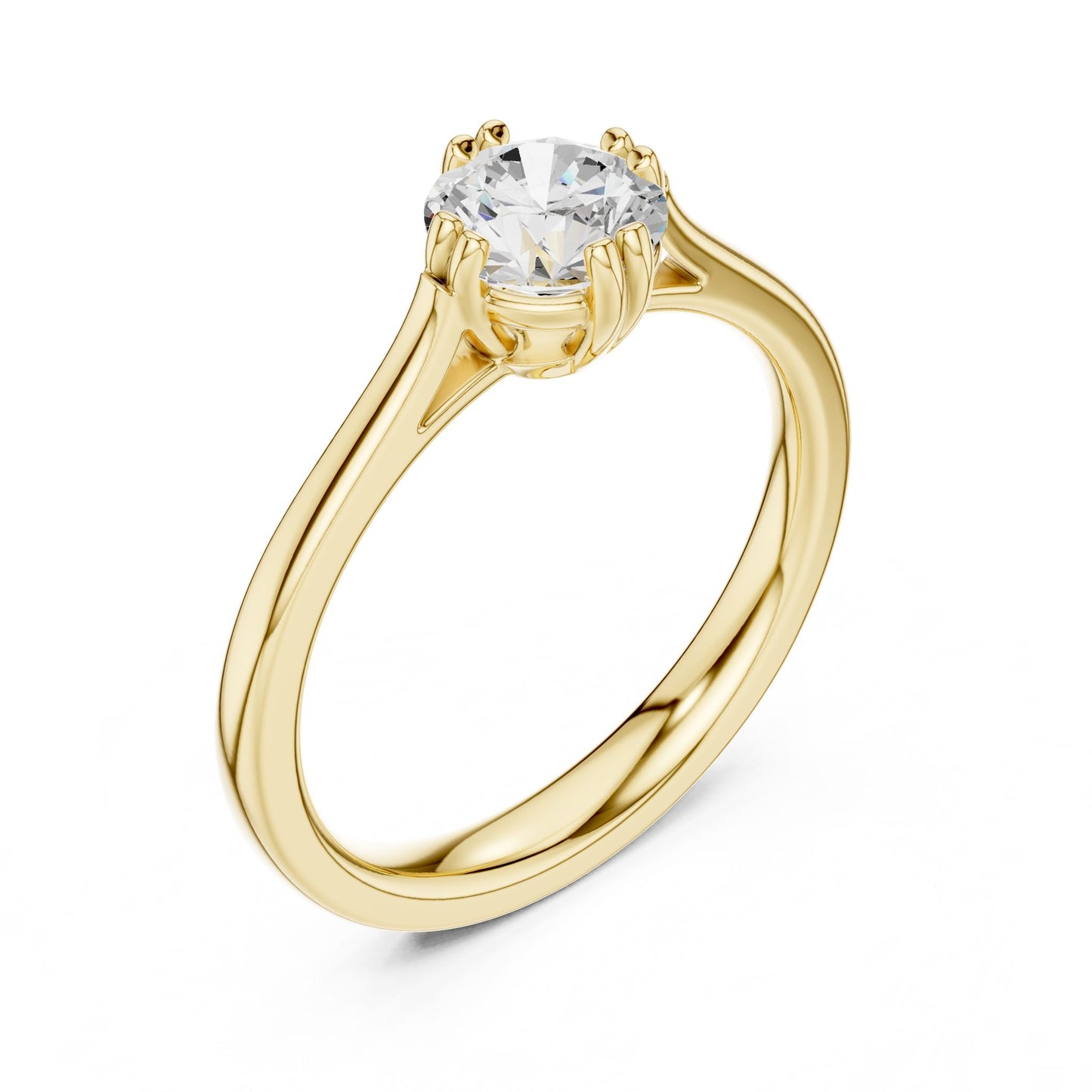 Round Lab Grown Diamond Solitaire Engagement Ring