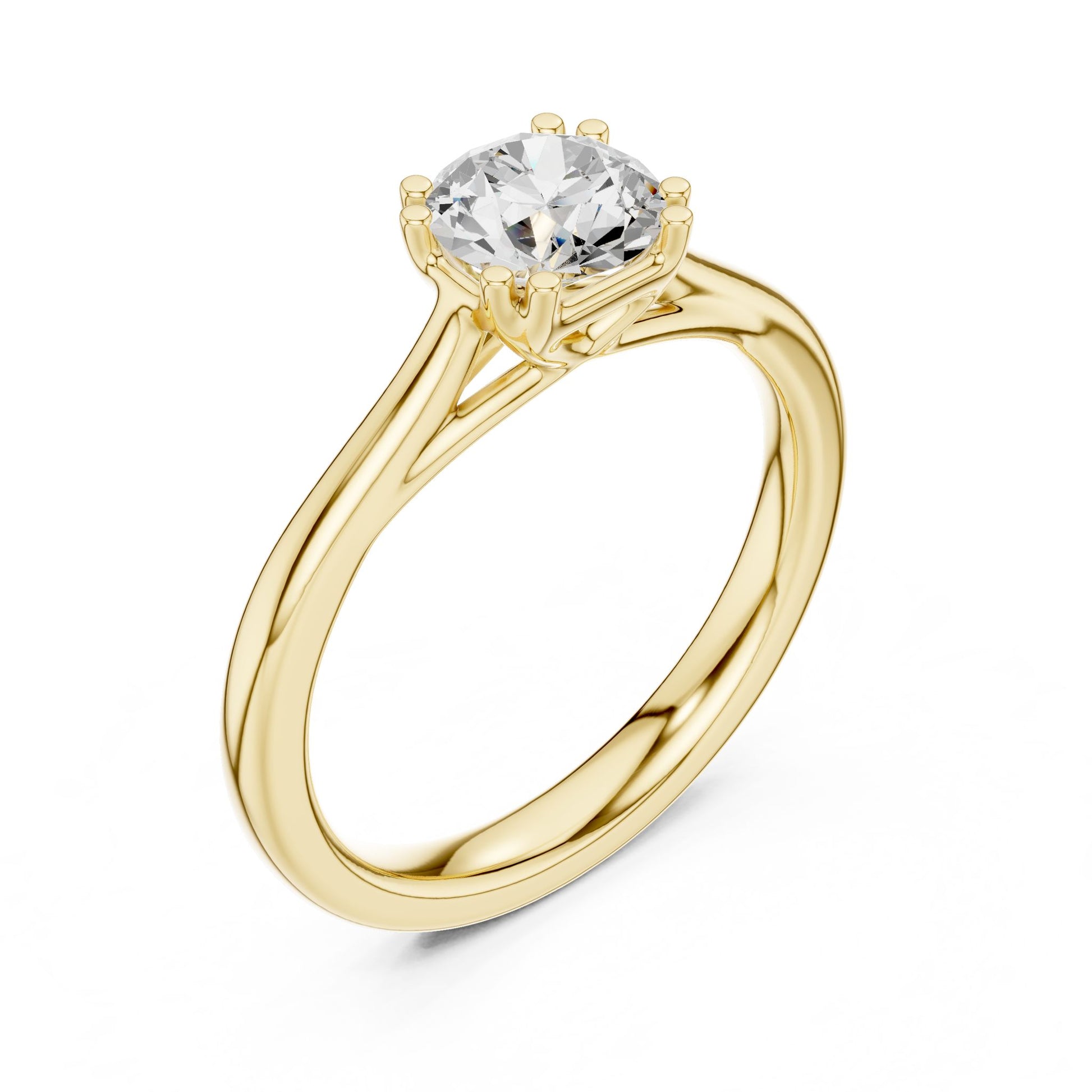 Round Lab Grown Diamond Solitaire Engagement Ring