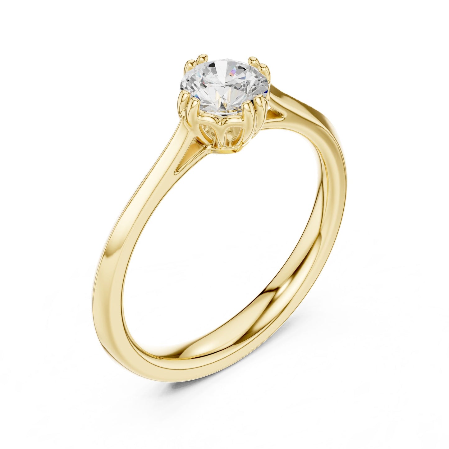 Round Lab Grown Diamond Solitaire Engagement Ring