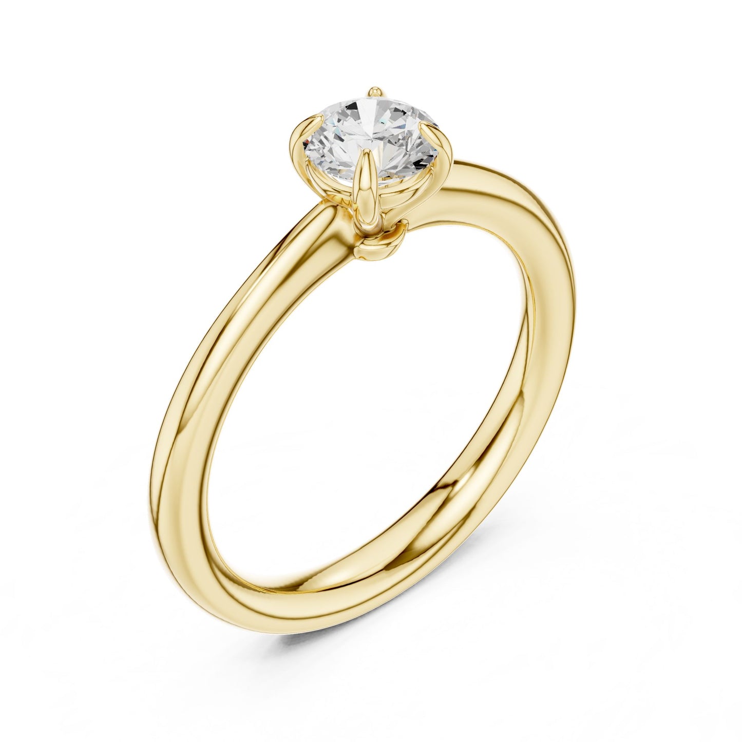 Round Lab Grown Diamond Solitaire Engagement Ring