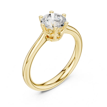 Round Lab Grown Diamond Solitaire Engagement Ring