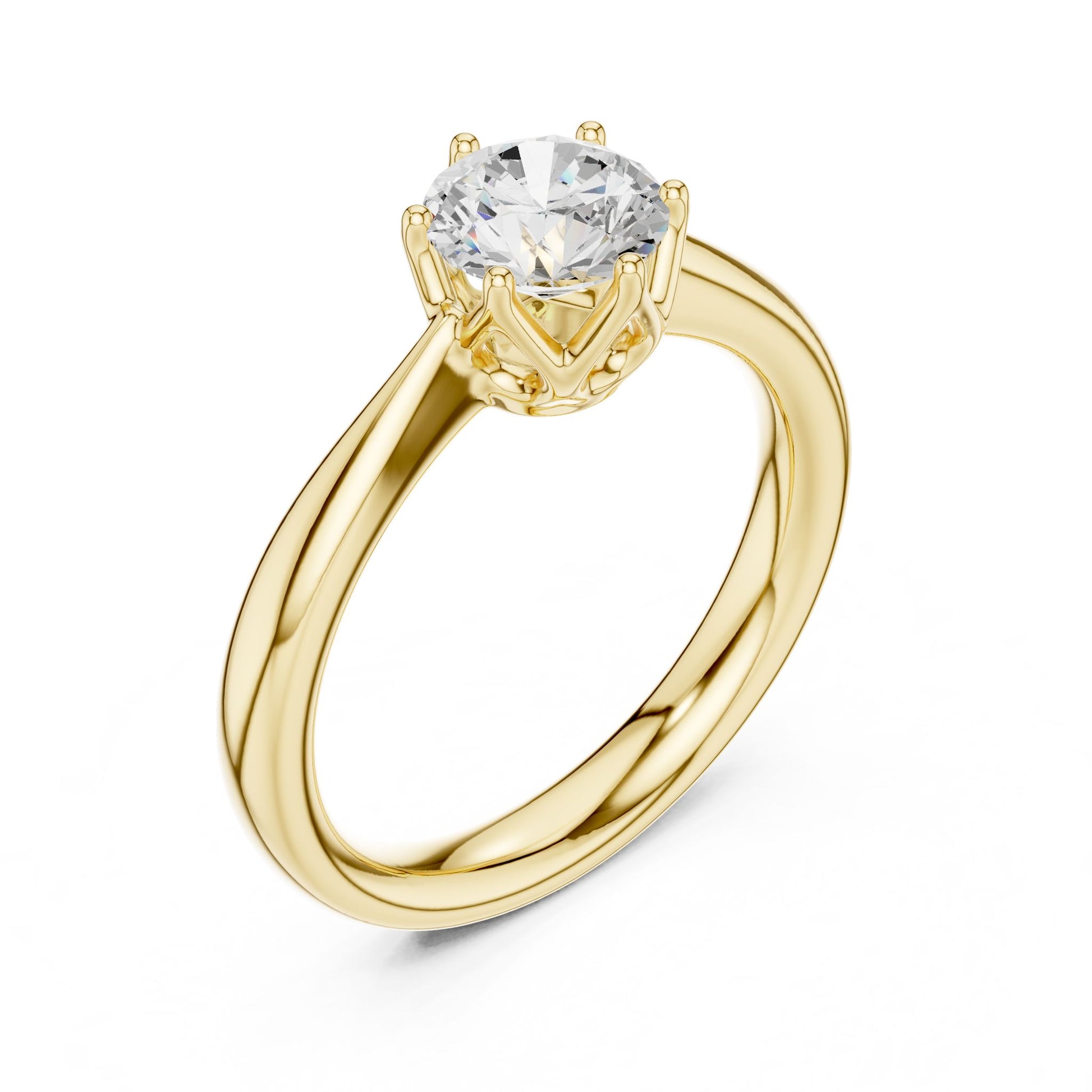 Round Lab Grown Diamond Solitaire Engagement Ring