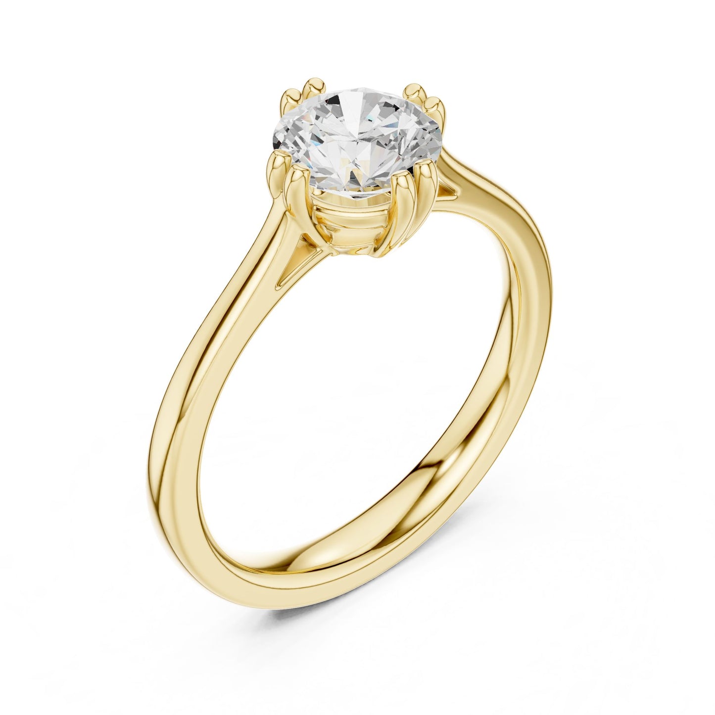 Round Lab Grown Diamond Solitaire Engagement Ring