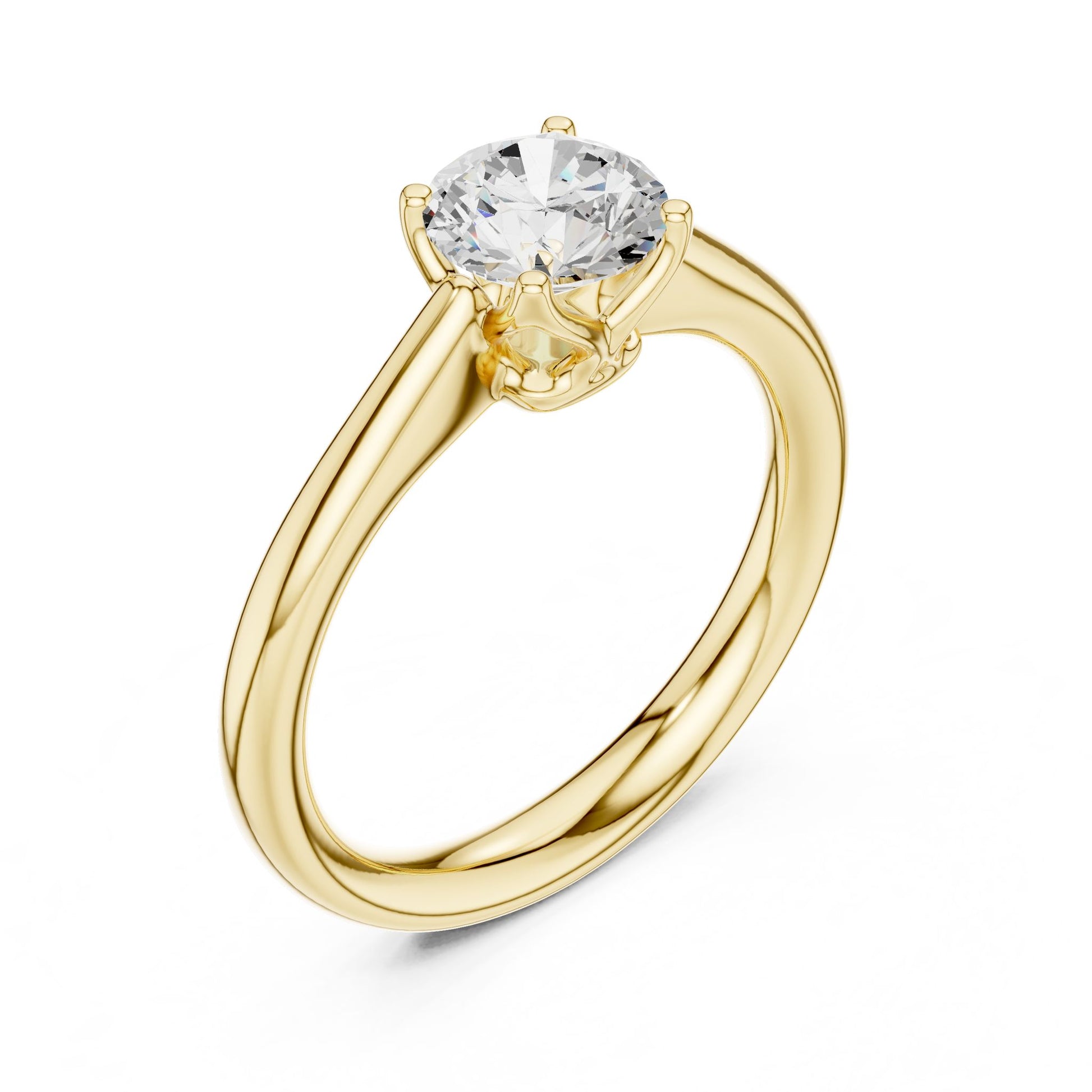 Round Lab Grown Diamond Solitaire Engagement Ring