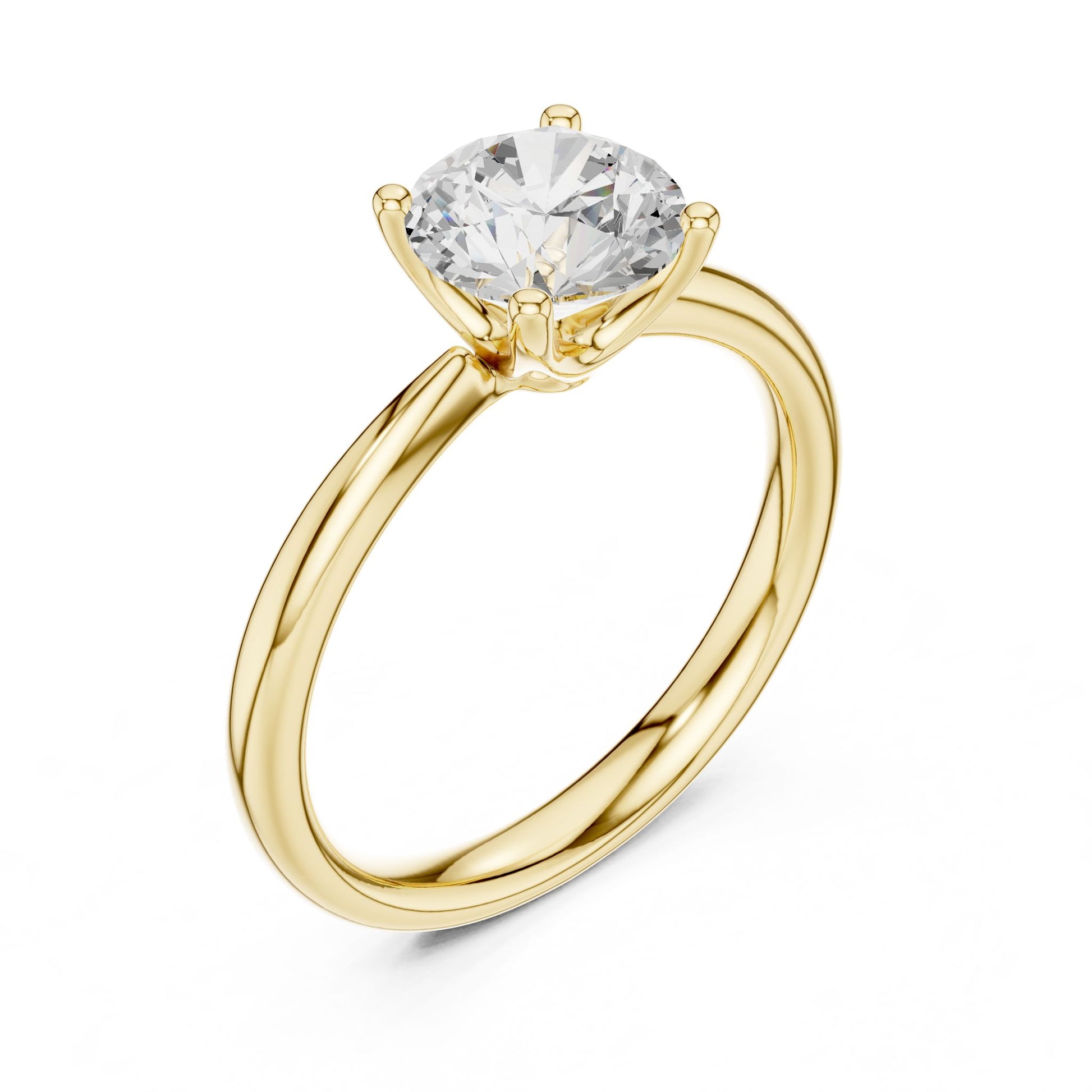 Round Lab Grown Diamond Solitaire Engagement Ring