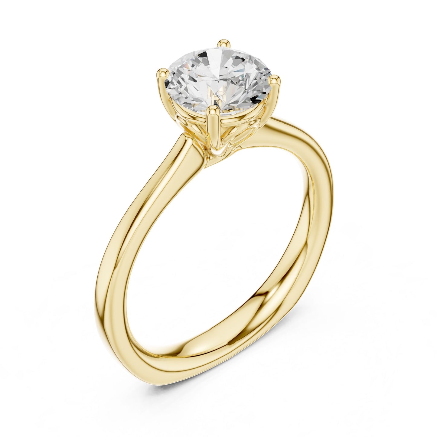 Round Lab Grown Diamond Solitaire Engagement Ring