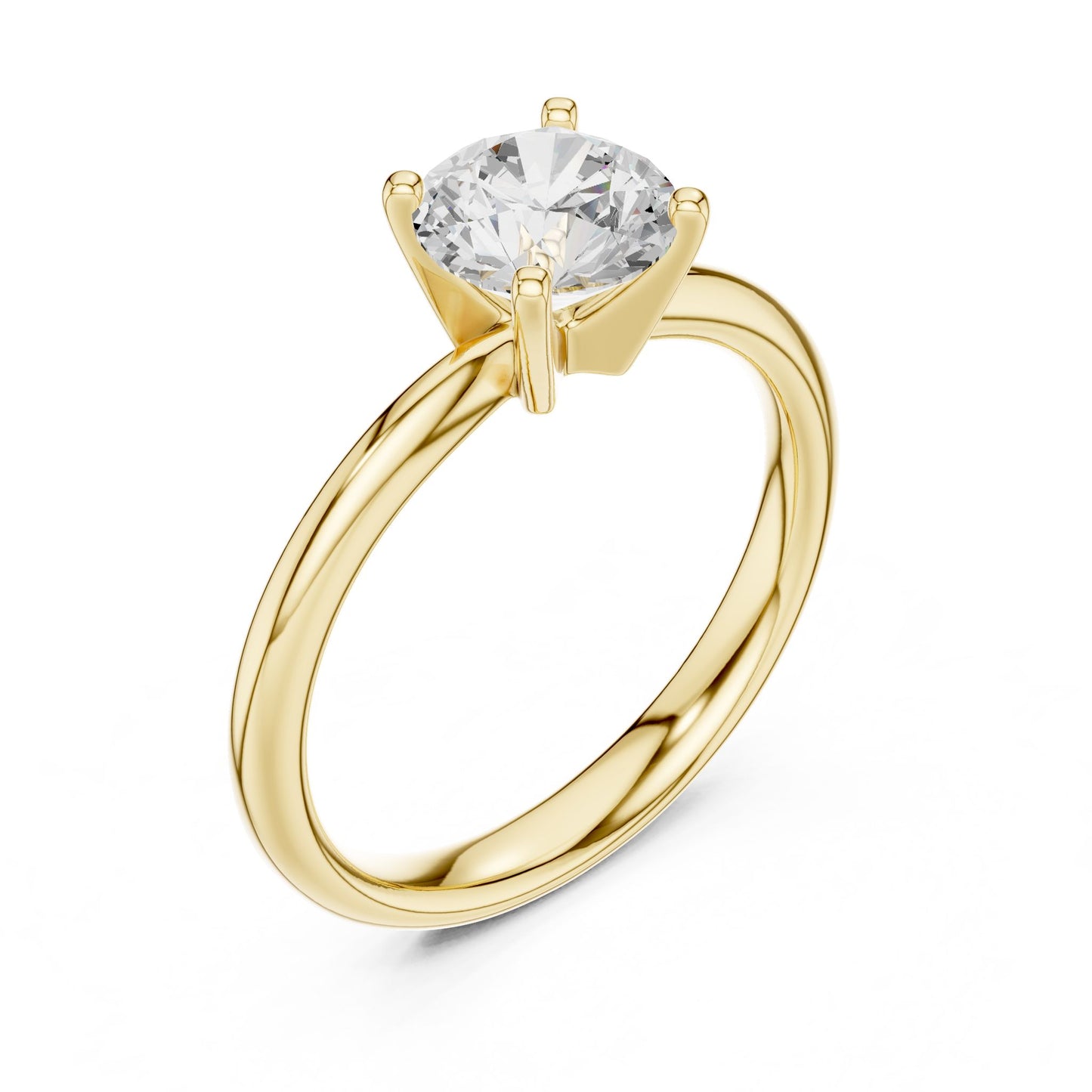 Round Lab Grown Diamond Solitaire Engagement Ring