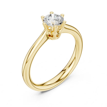 Round Lab Grown Diamond Solitaire Engagement Ring
