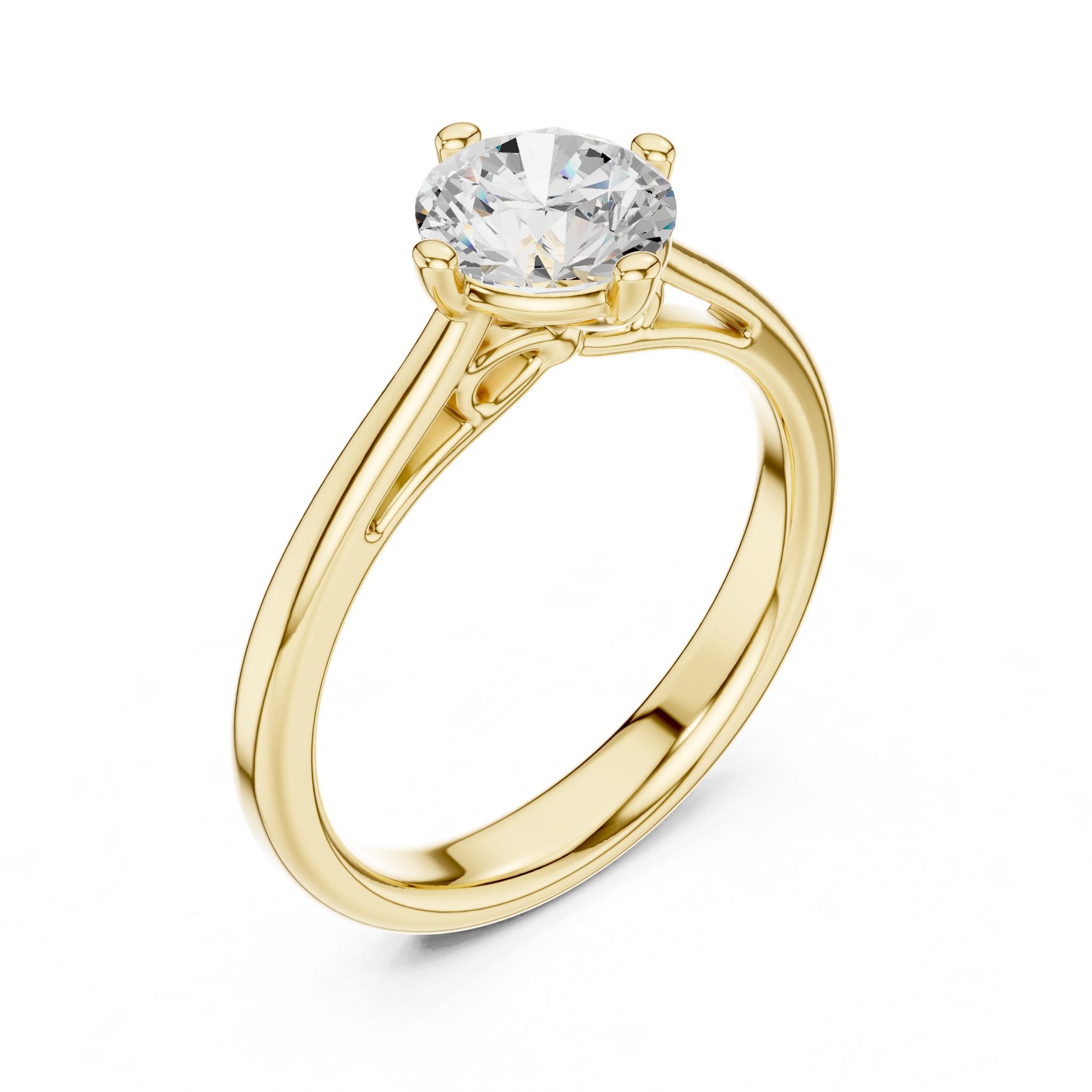Round Lab Grown Diamond Solitaire Engagement Ring
