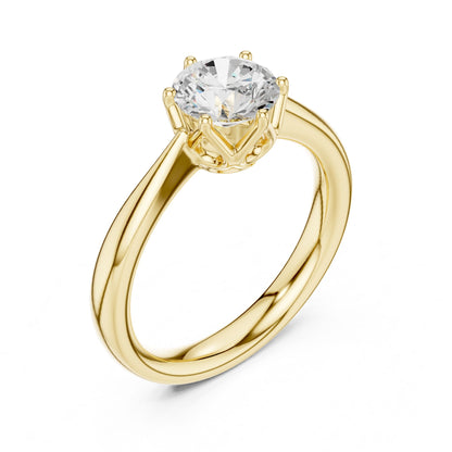 Round Lab Grown Diamond Solitaire Engagement Ring