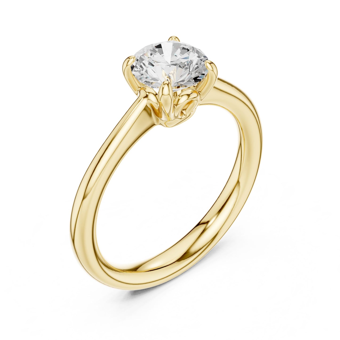 Round Lab Grown Diamond Solitaire Engagement Ring