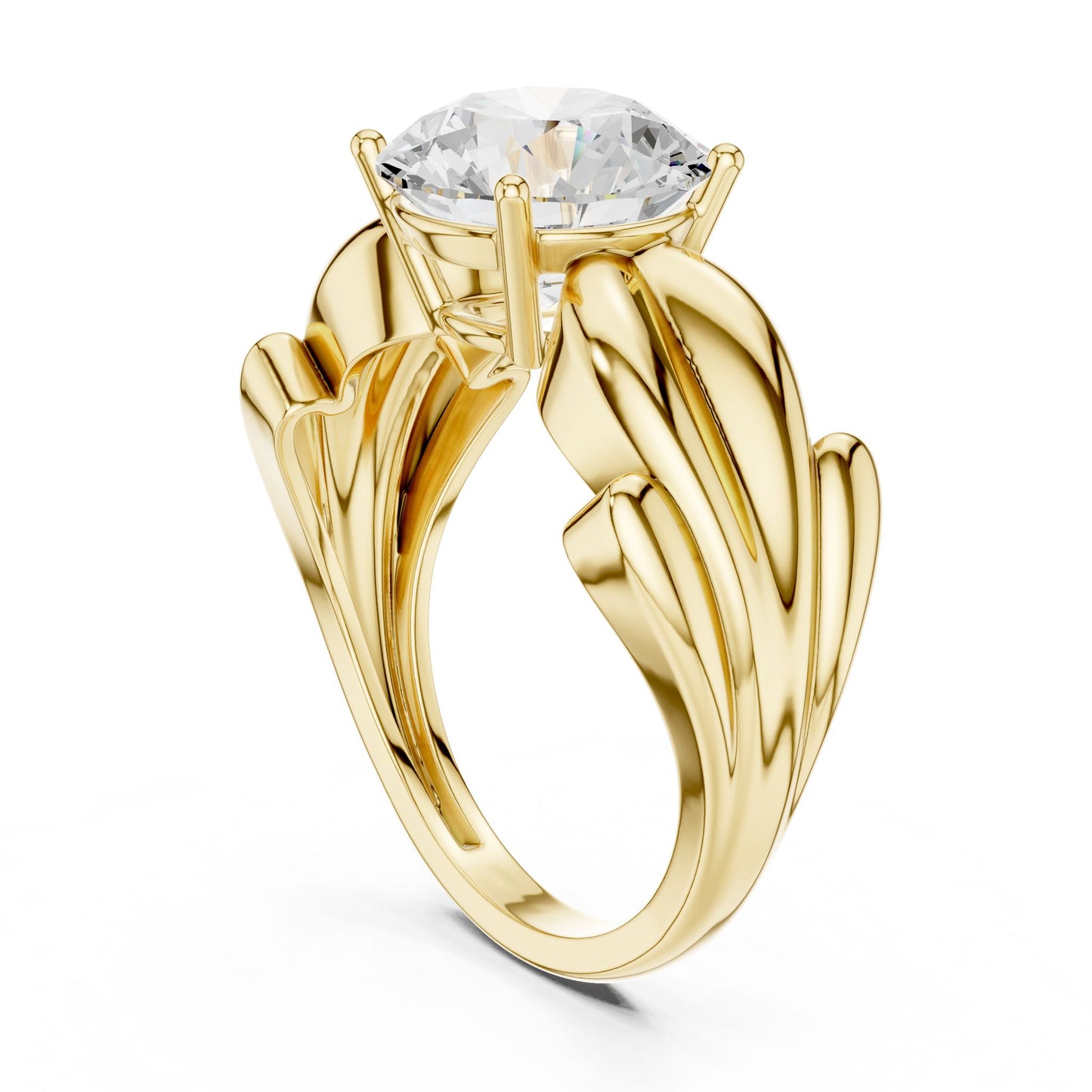 Round Lab Grown Diamond Solitaire Engagement Ring