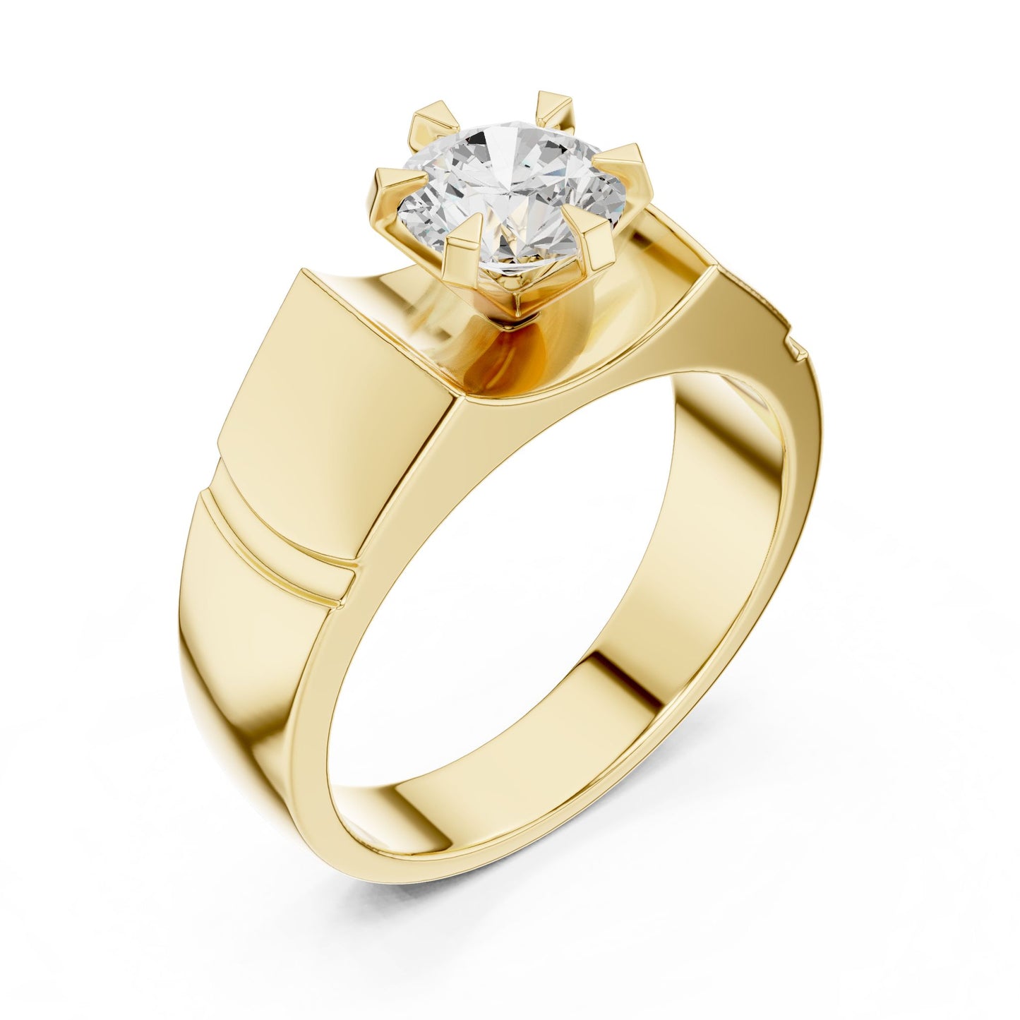 Men's Round Lab Grown Diamond Ring