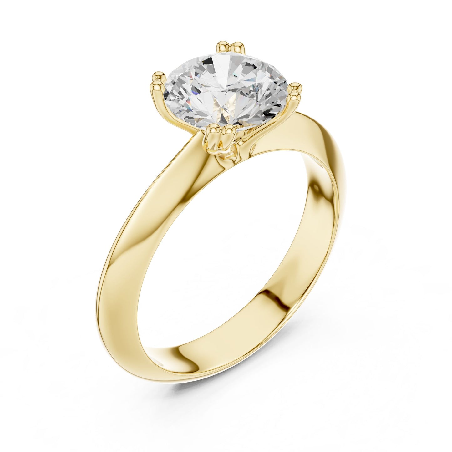 Round Lab Grown Diamond Solitaire Engagement Ring