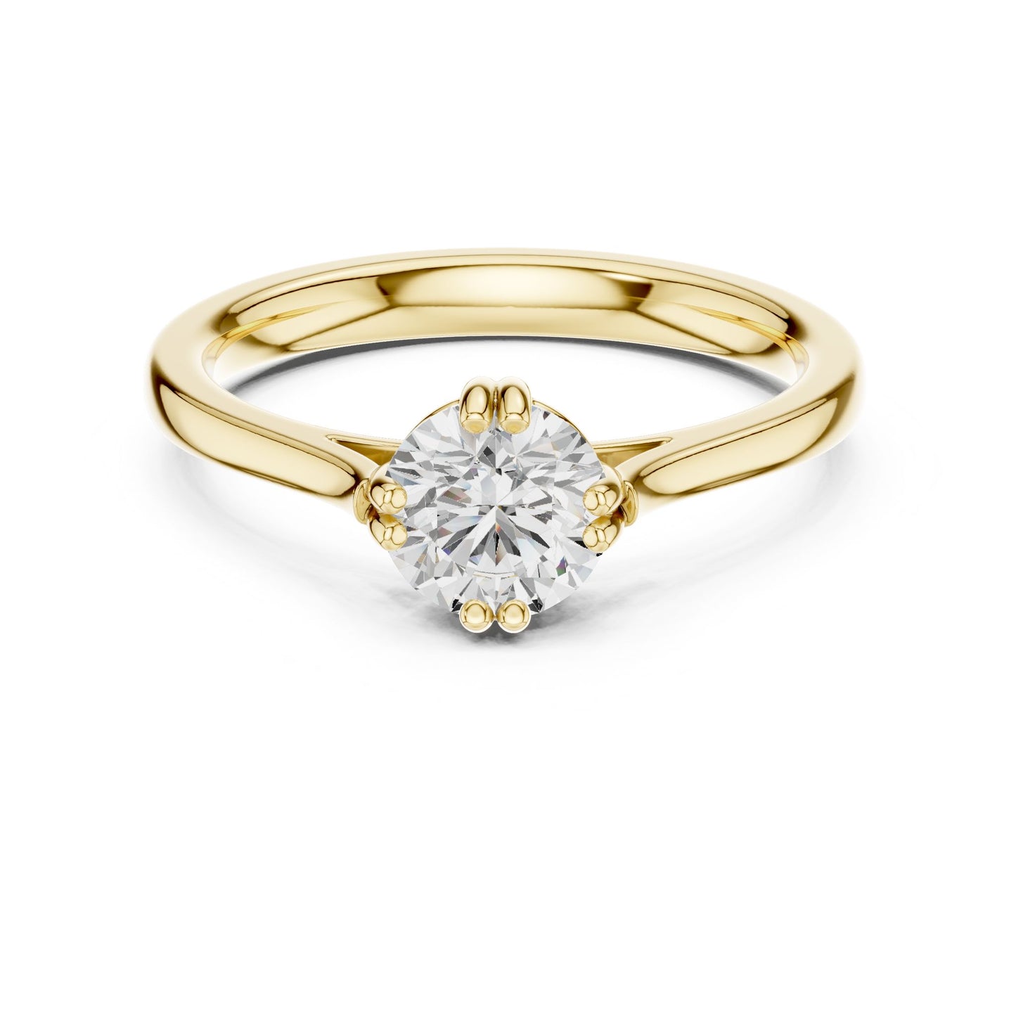 Round Lab Grown Diamond Solitaire Engagement Ring