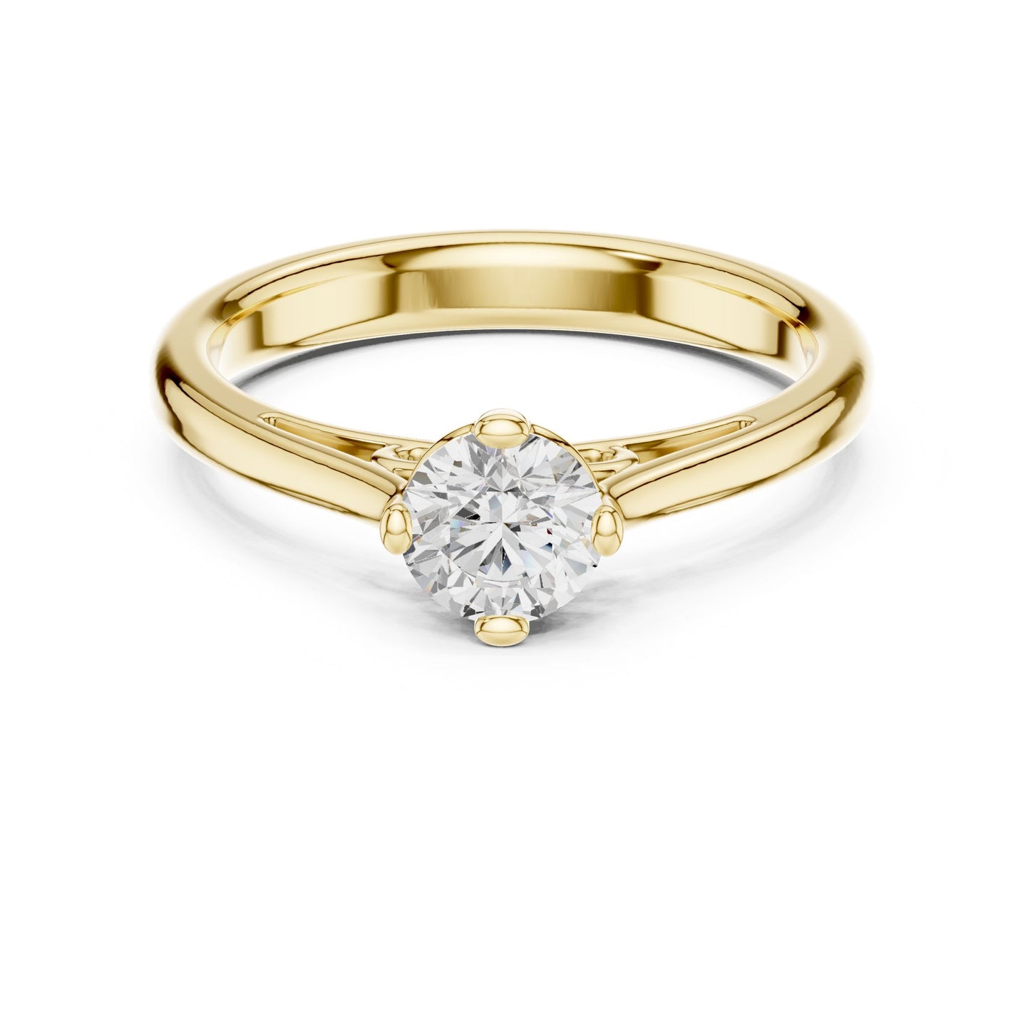 Round Lab Grown Diamond Solitaire Engagement Ring