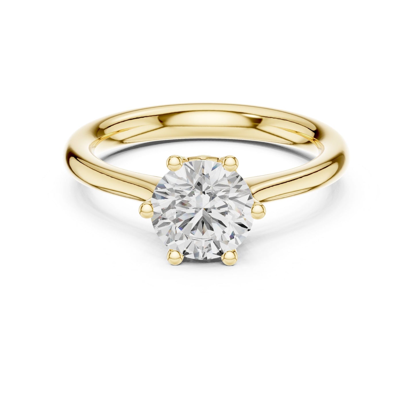 Round Lab Grown Diamond Solitaire Engagement Ring