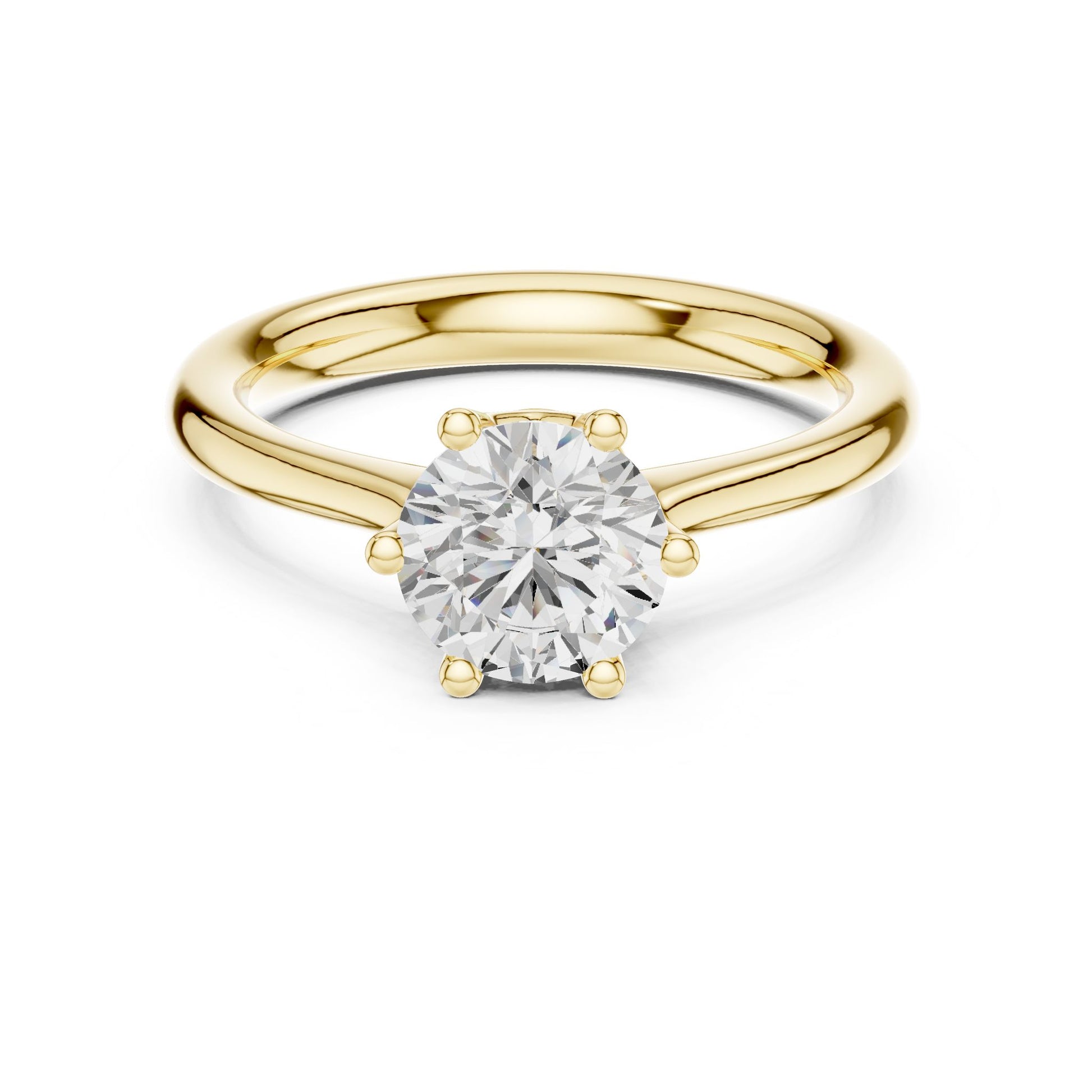 Round Lab Grown Diamond Solitaire Engagement Ring